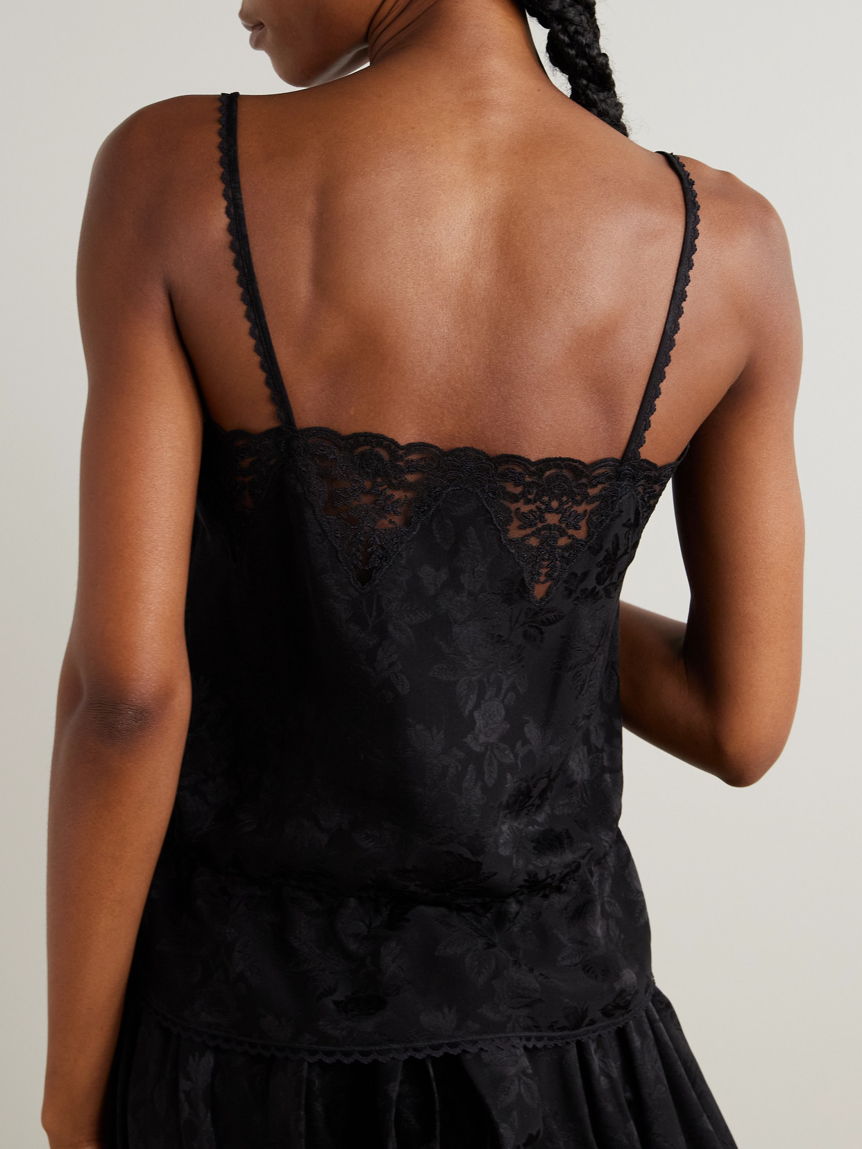 Chloé Lace-trimmed Silk-jacquard Camisole