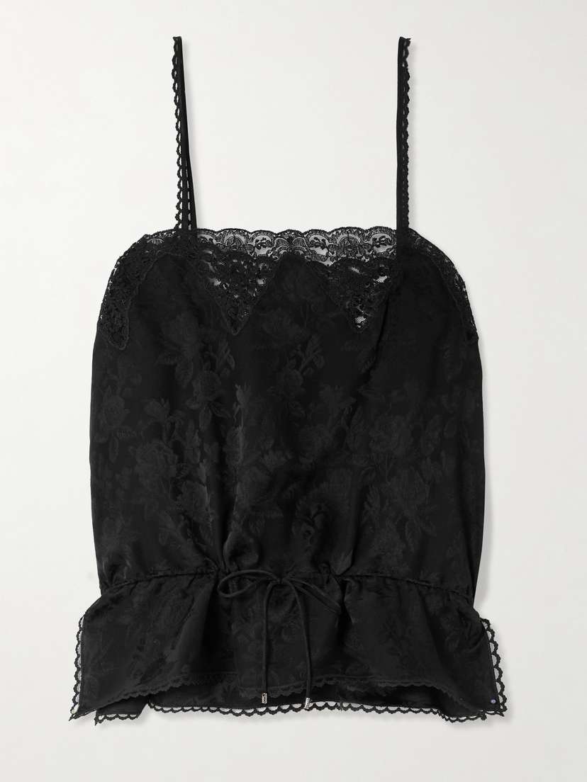 Chloé Lace-trimmed Silk-jacquard Camisole