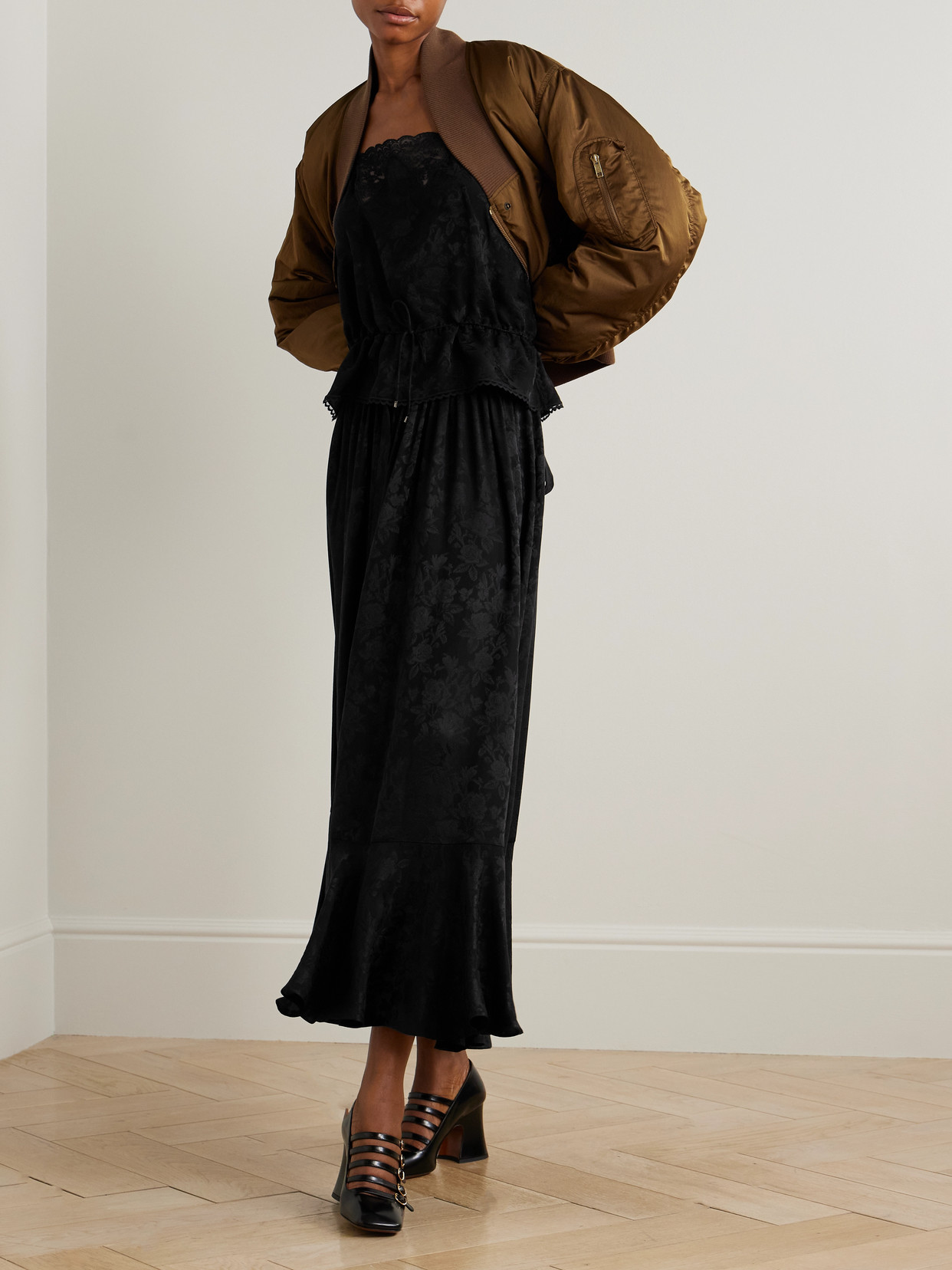 Chloé Lace-trimmed Silk-jacquard Camisole