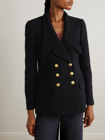 Chloé Double-breasted wool-blend bouclé blazer