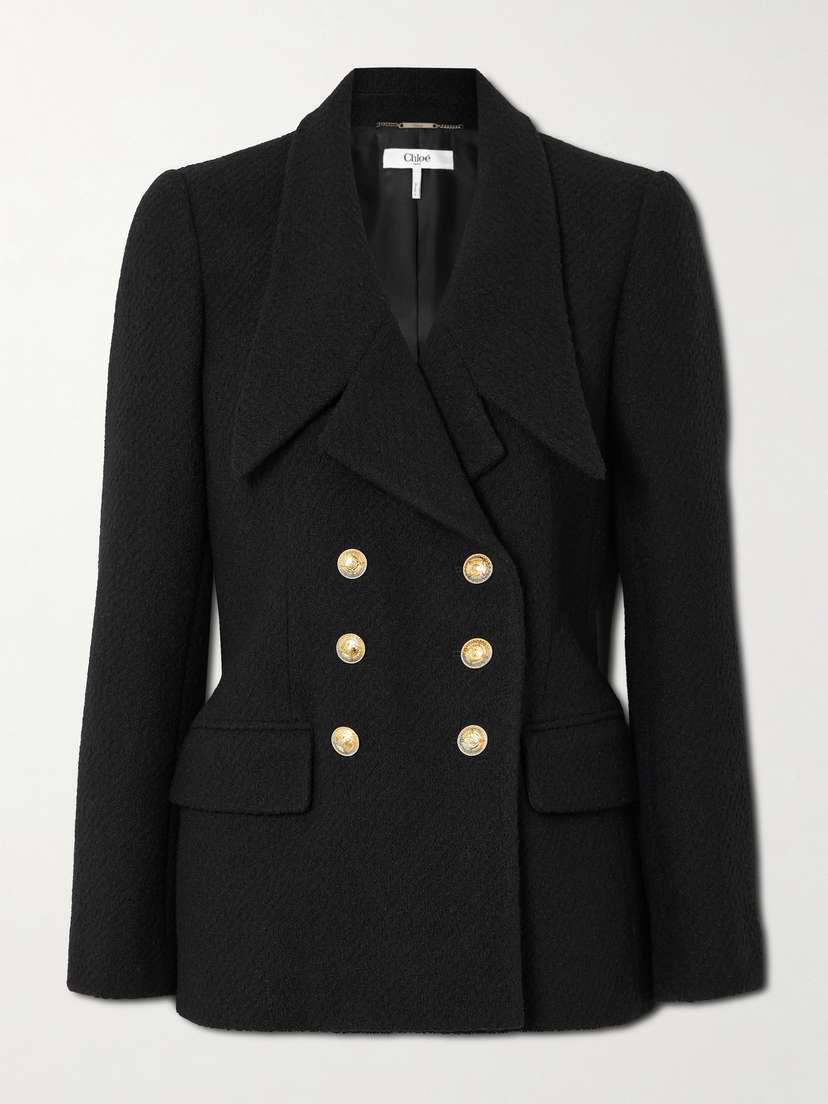 Chloé Double-breasted Wool-blend Bouclé Blazer