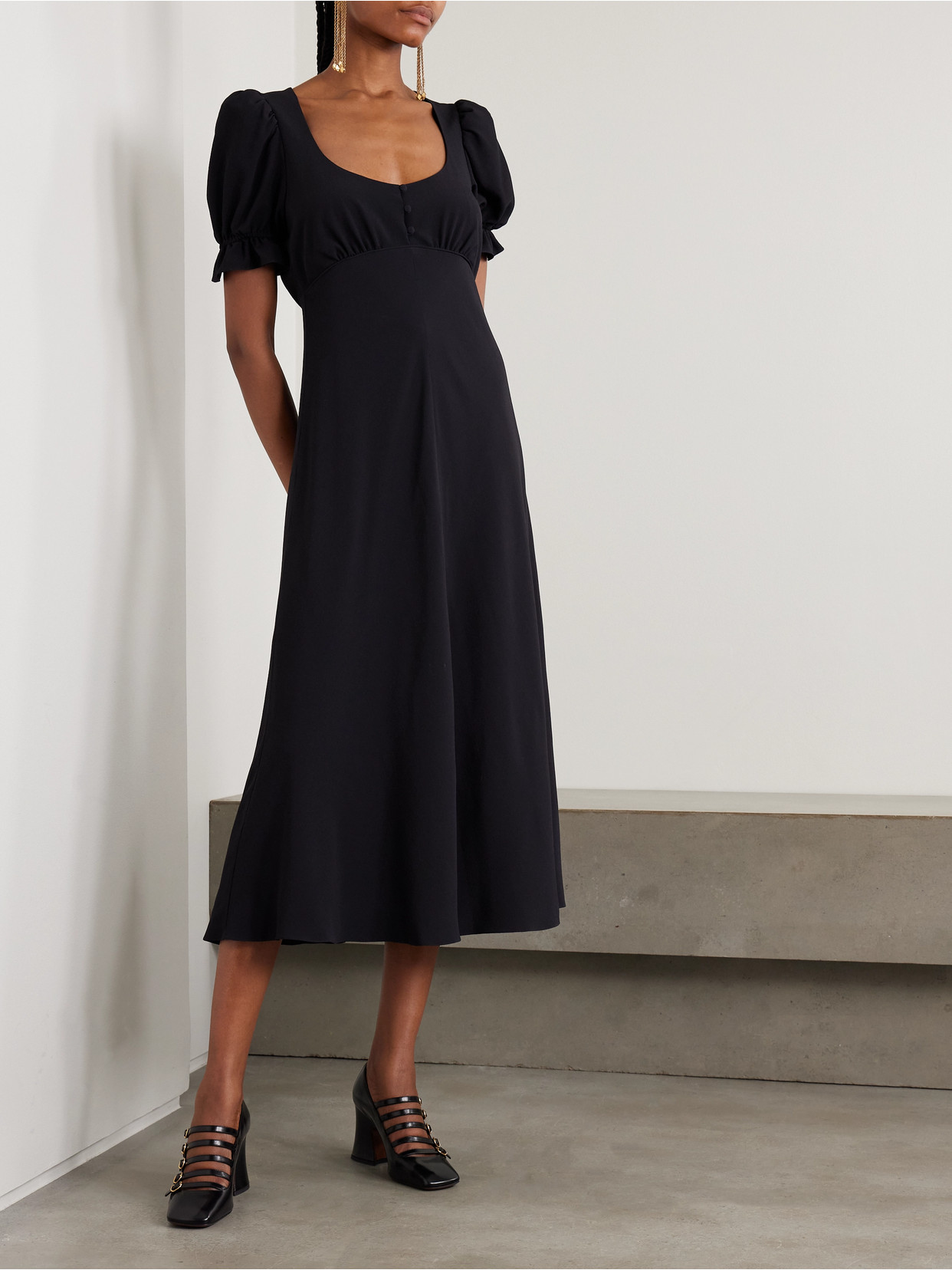 Chloé Crepe De Chine Midi Dress