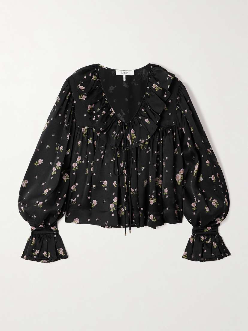 Chloé Printed Silk-chiffon Blouse