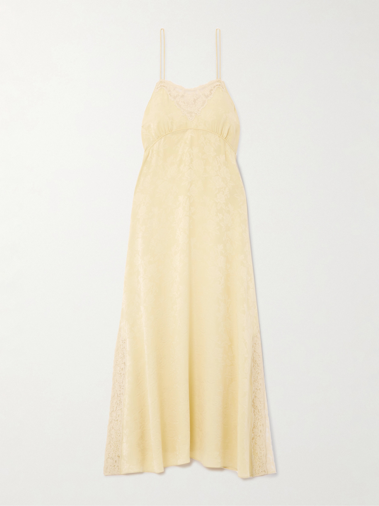 Chloé Lace-trimmed Floral-jacquard Silk Midi Dress