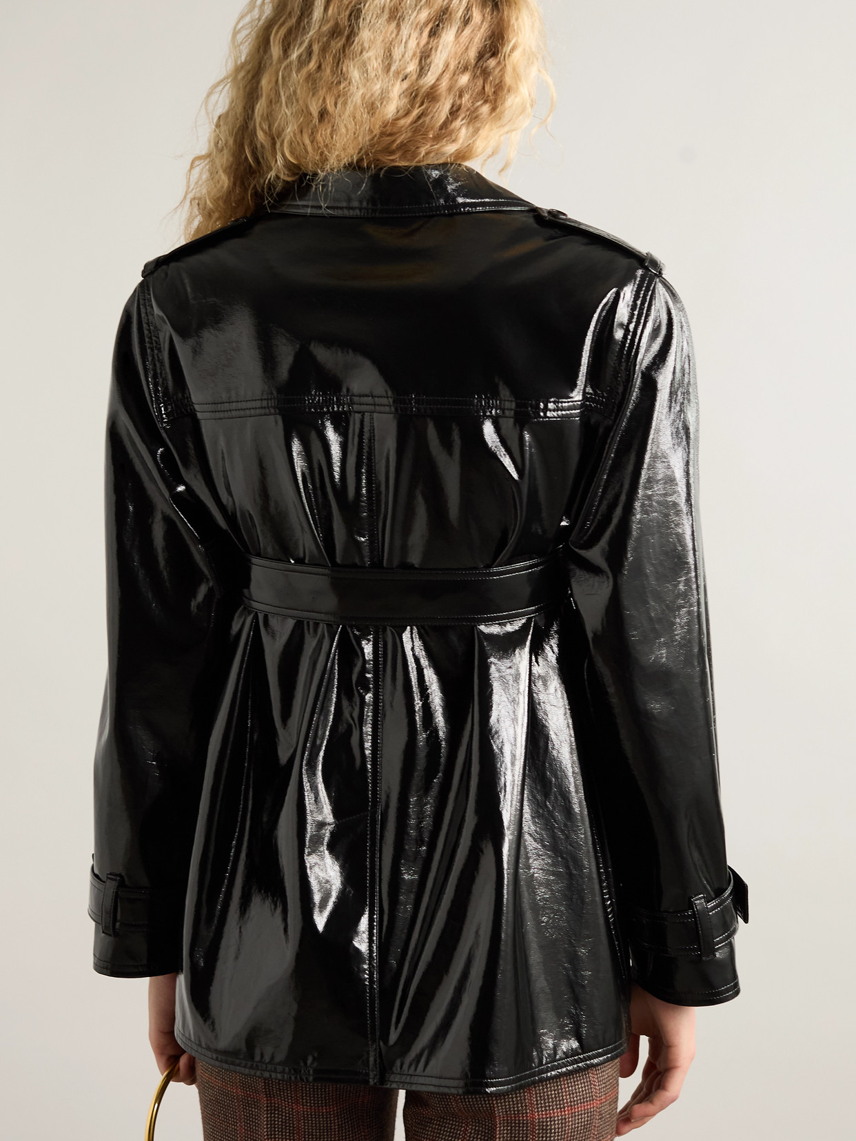Chloé Belted Coated Cotton-canvas Jacket In Black