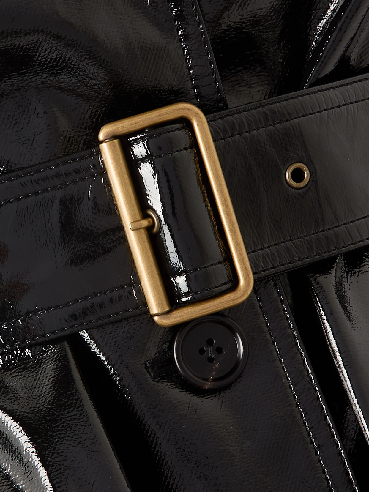 Chloé Belted Coated Cotton-canvas Jacket In Black