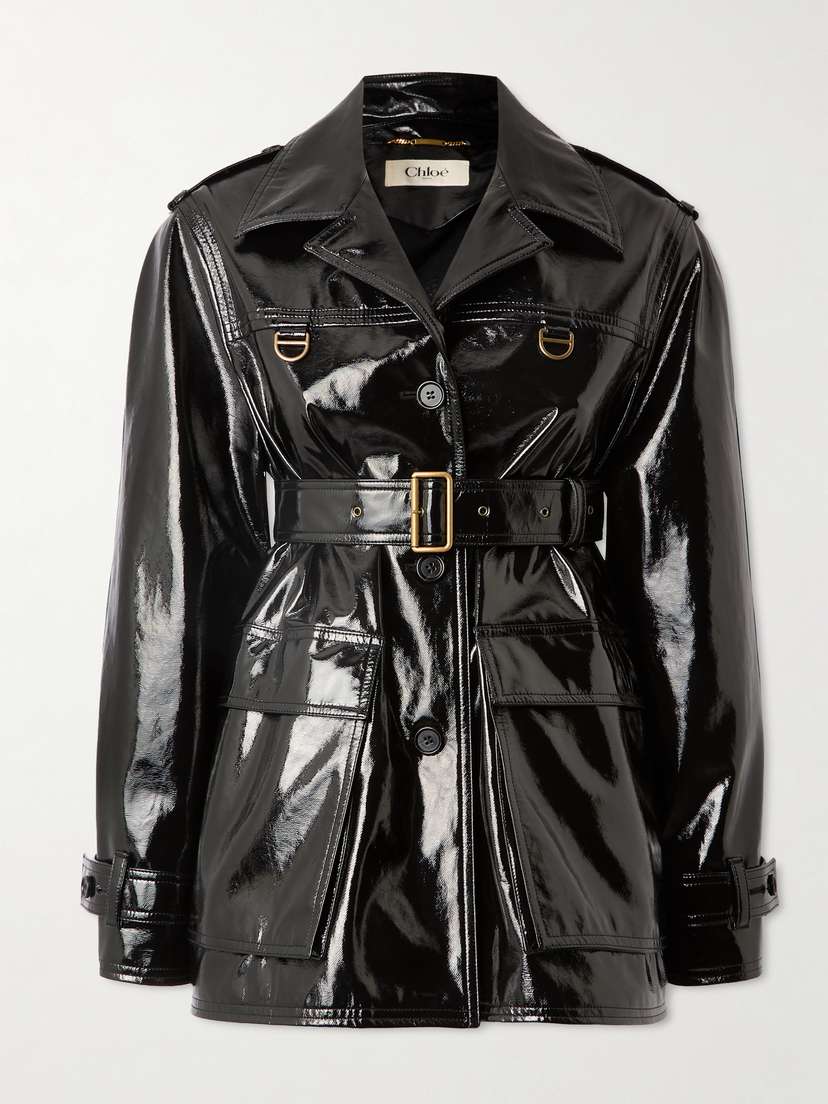 Chloé Belted Coated Cotton-canvas Jacket