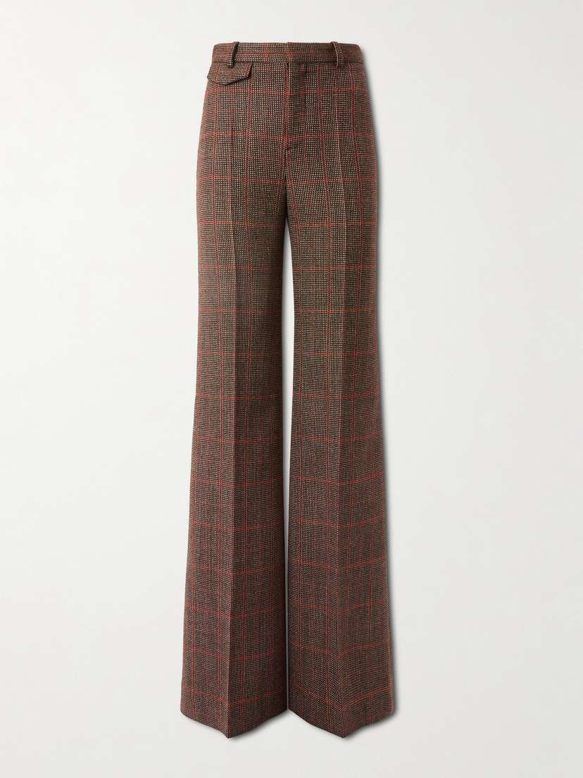 Chloé Checked Wool Flared Pants