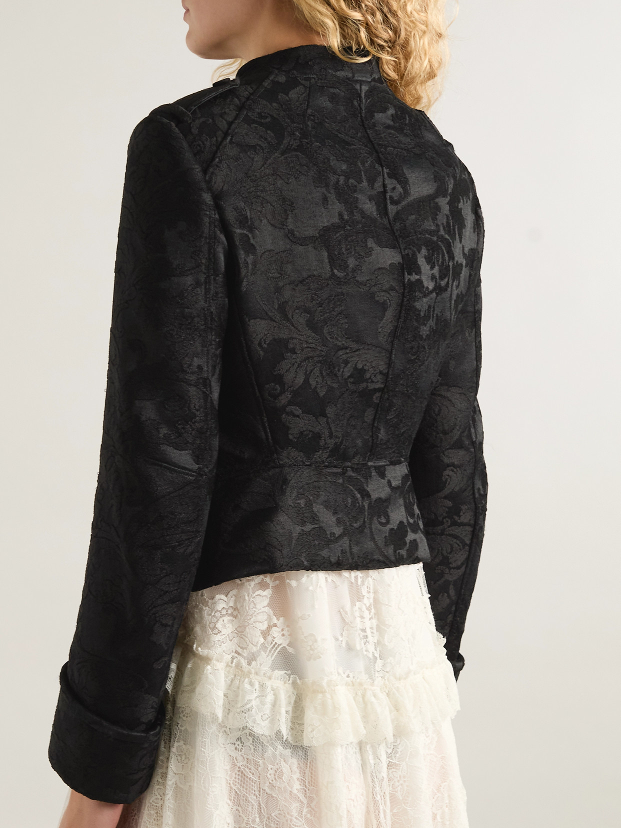 Chloé Velvet-jacquard Jacket In Black