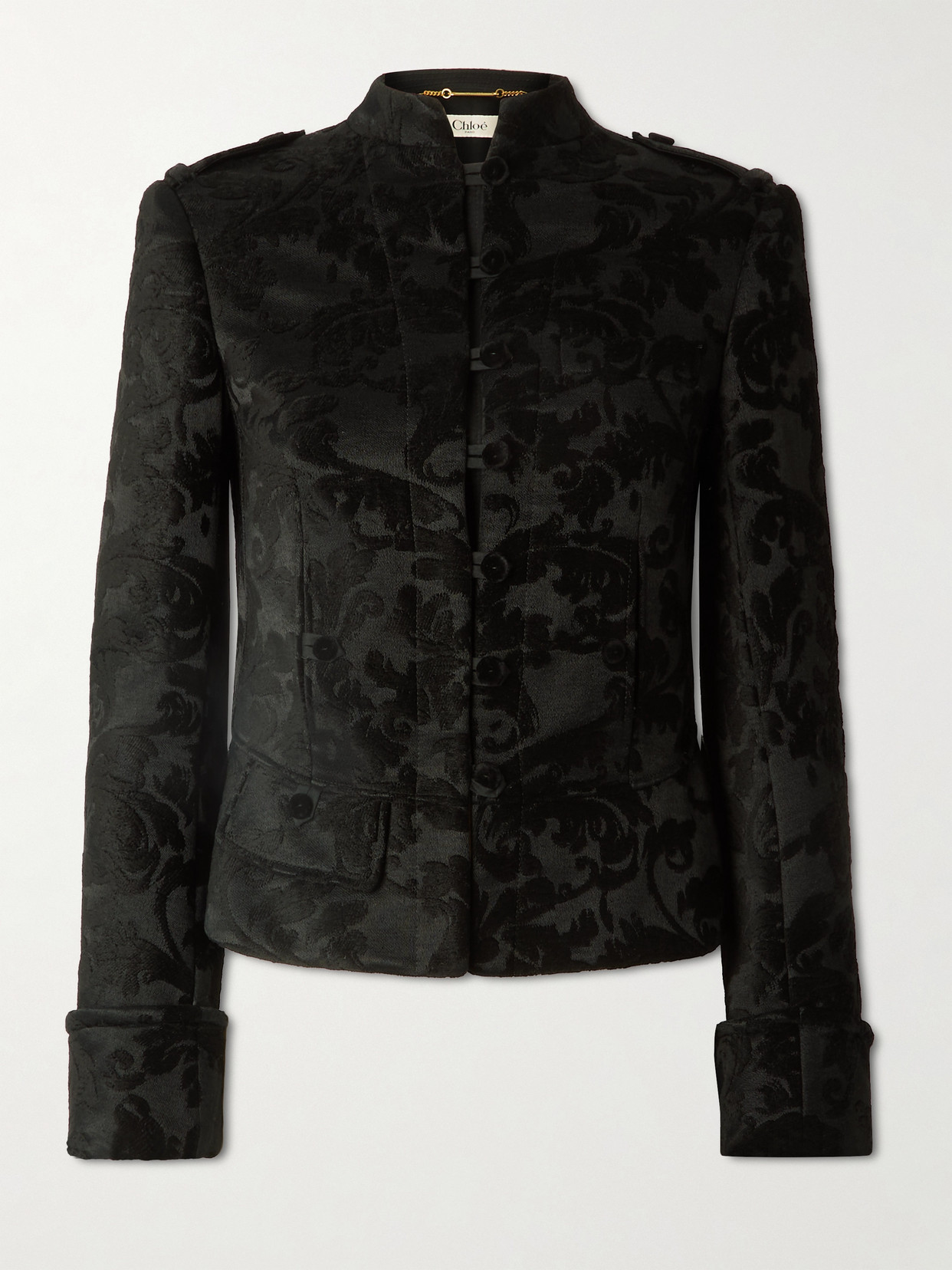 Chloé Velvet-jacquard Jacket In Black