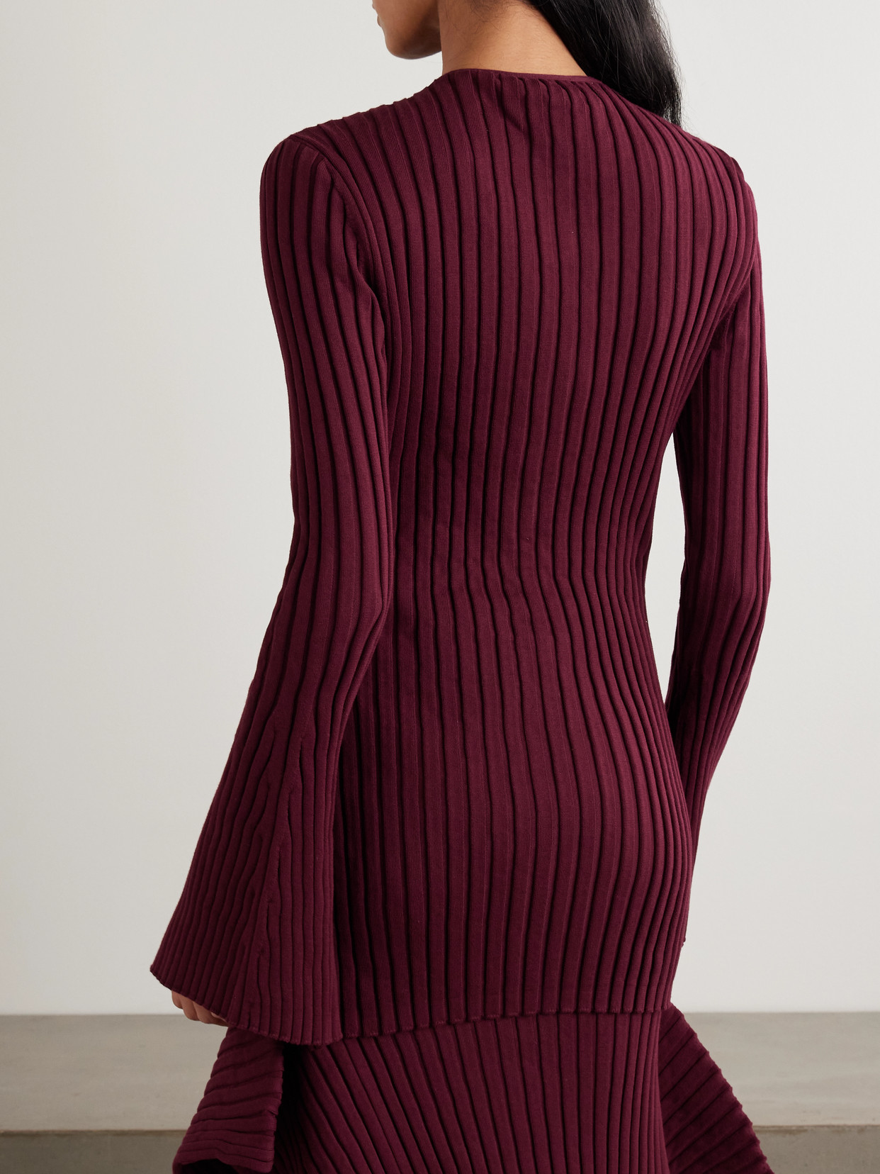 Stella Mccartney Ribbed Long Sleeved Cardigan