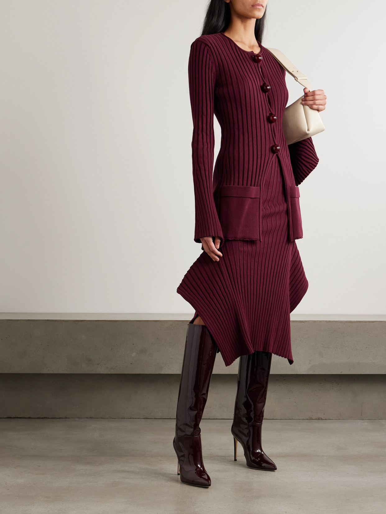 Stella Mccartney Ribbed Long Sleeved Cardigan