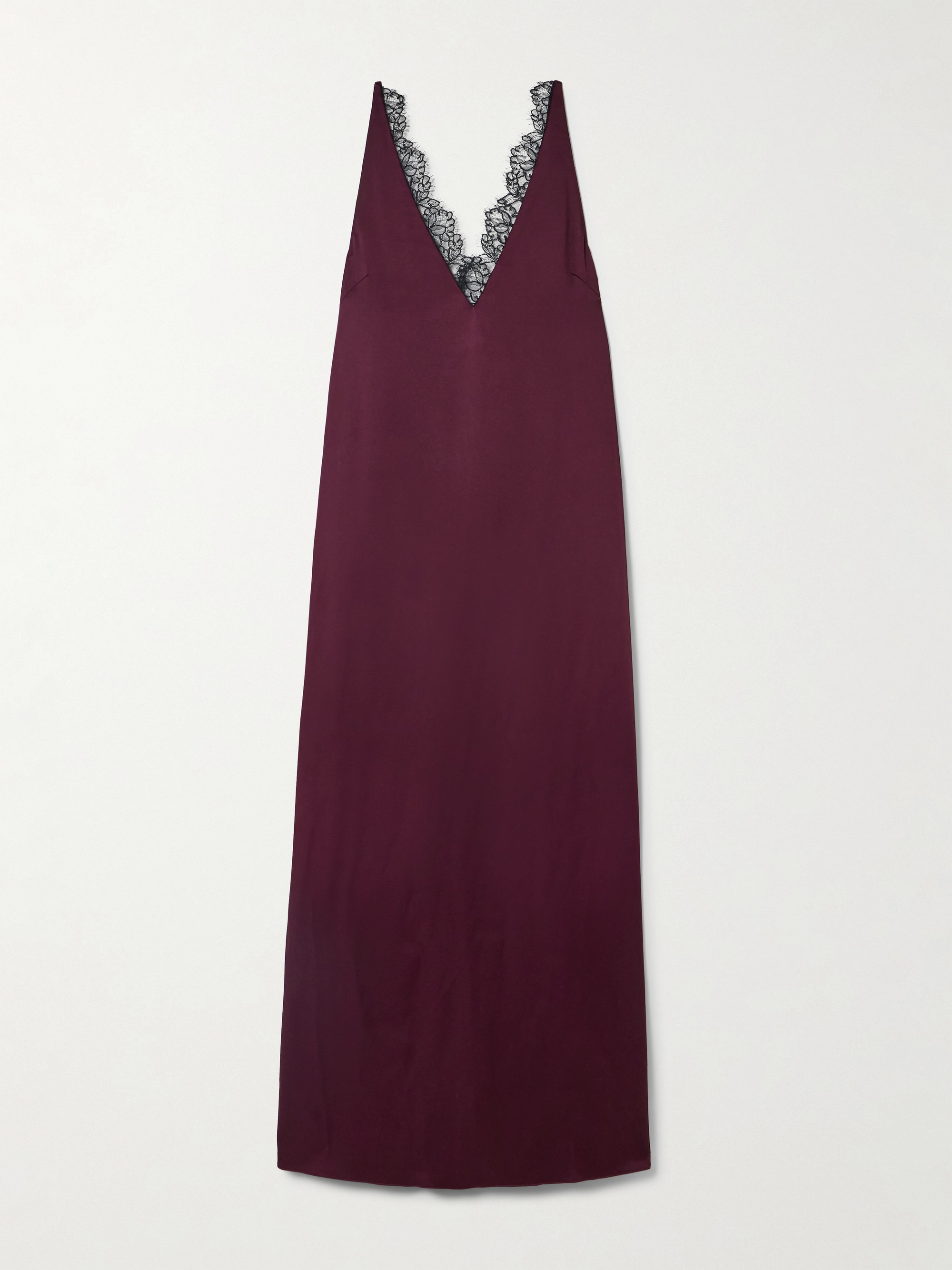 Stella McCartney Lace-trimmed satin midi dress thumbnail