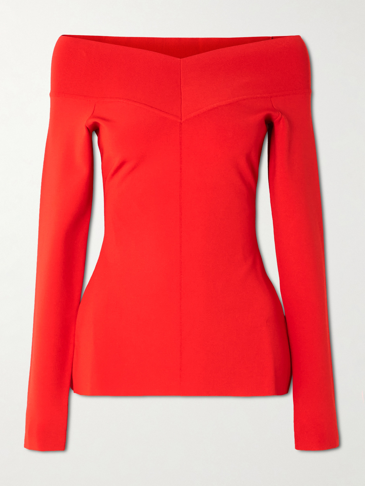 Stella Mccartney Bardot Off-the-shoulder Paneled Jersey Top