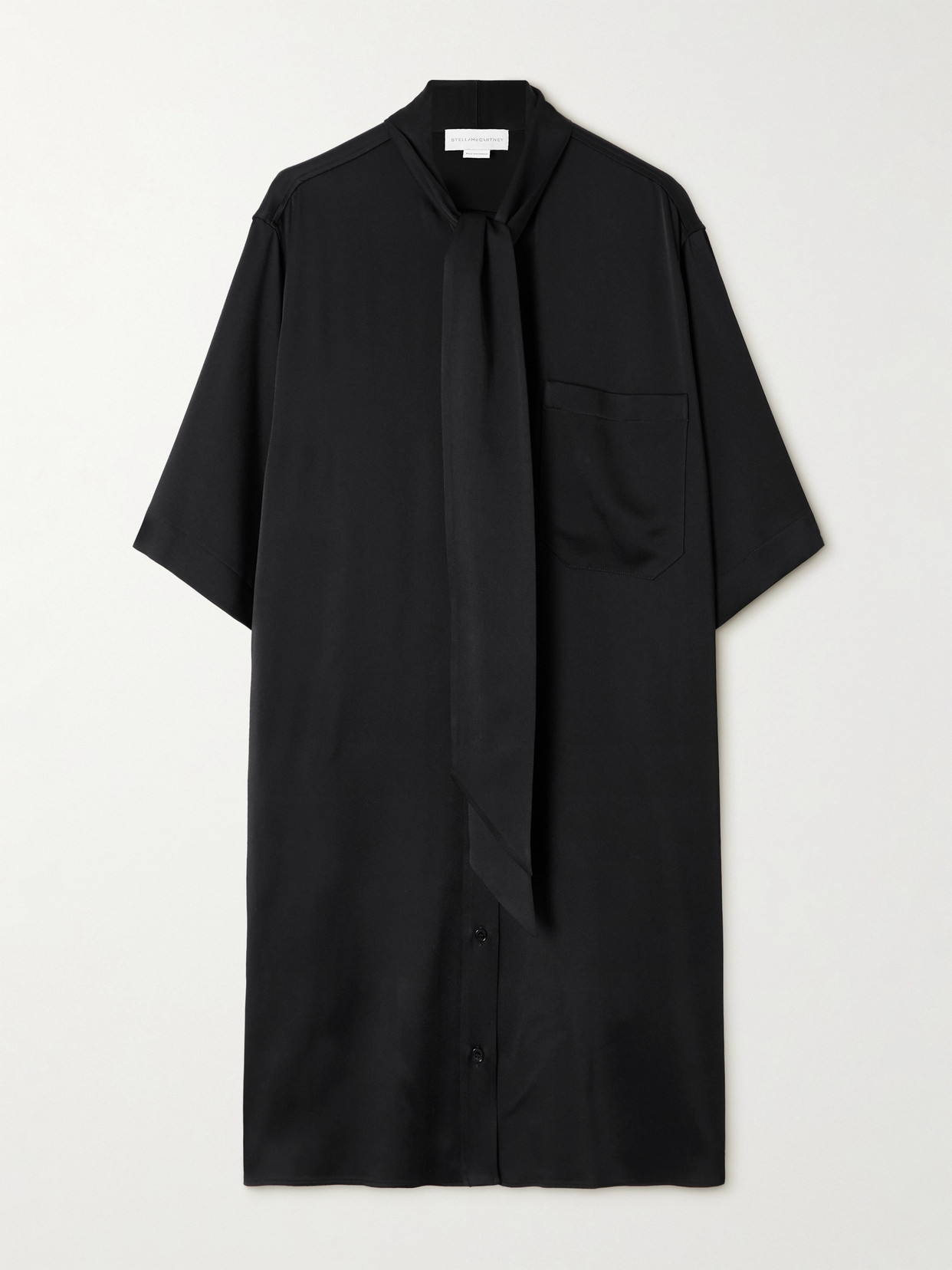 Stella Mccartney Tie-neck Satin-crepe Mini Dress