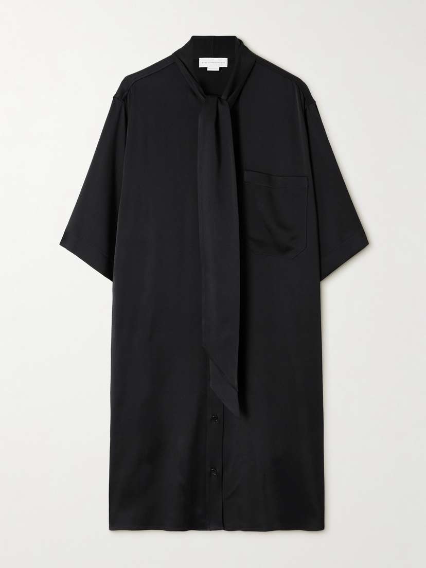Stella McCartney Tie-neck Satin-crepe Mini Dress