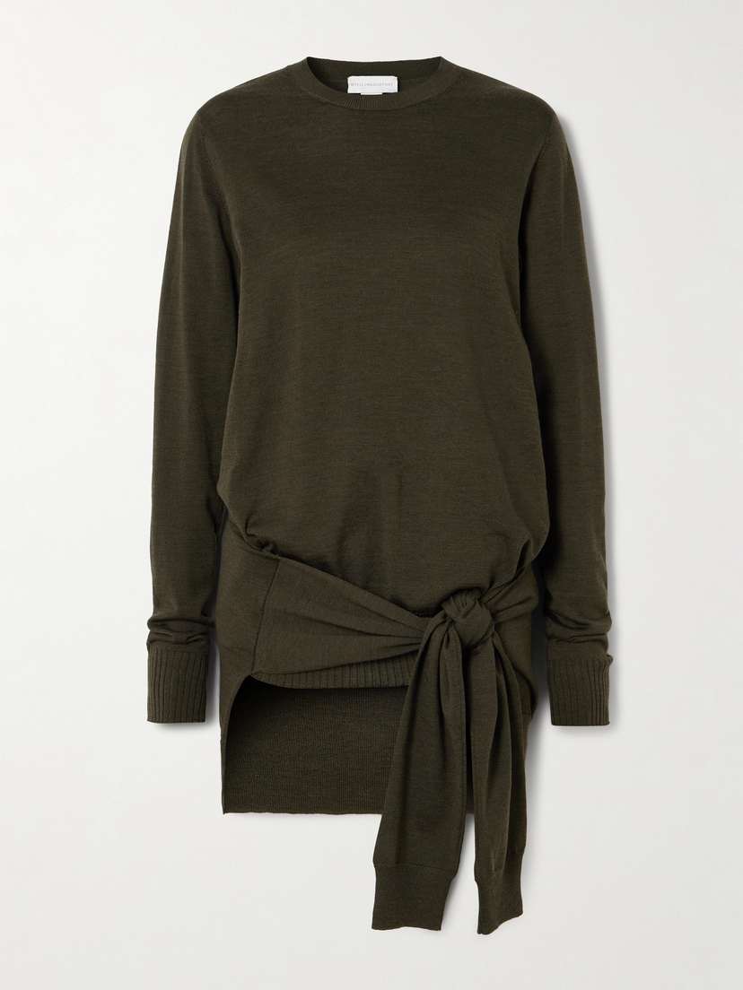 Stella McCartney Tie-front Layered Wool Sweater