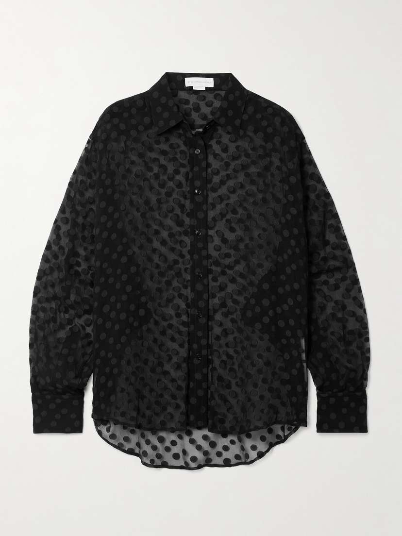 Stella McCartney Polka-dot Silk-blend Crepon Shirt