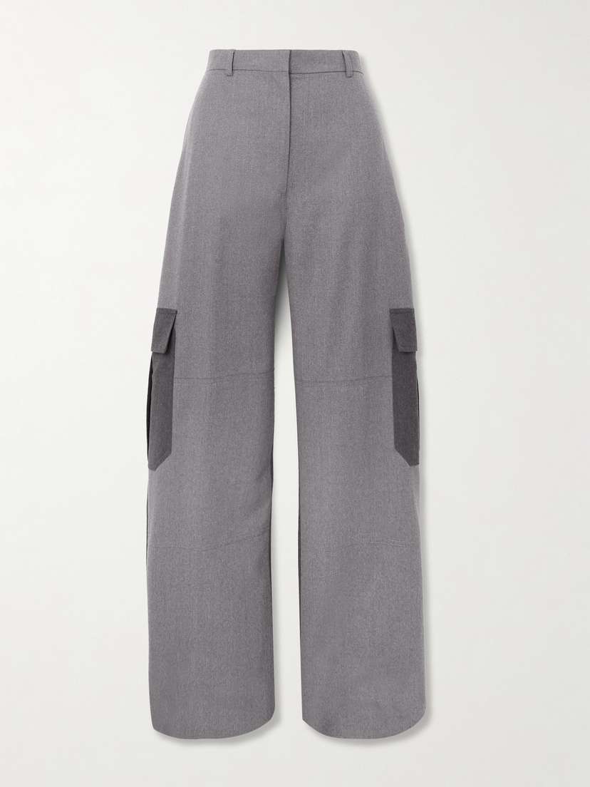 Stella McCartney Paneled Wool Wide-leg Pants