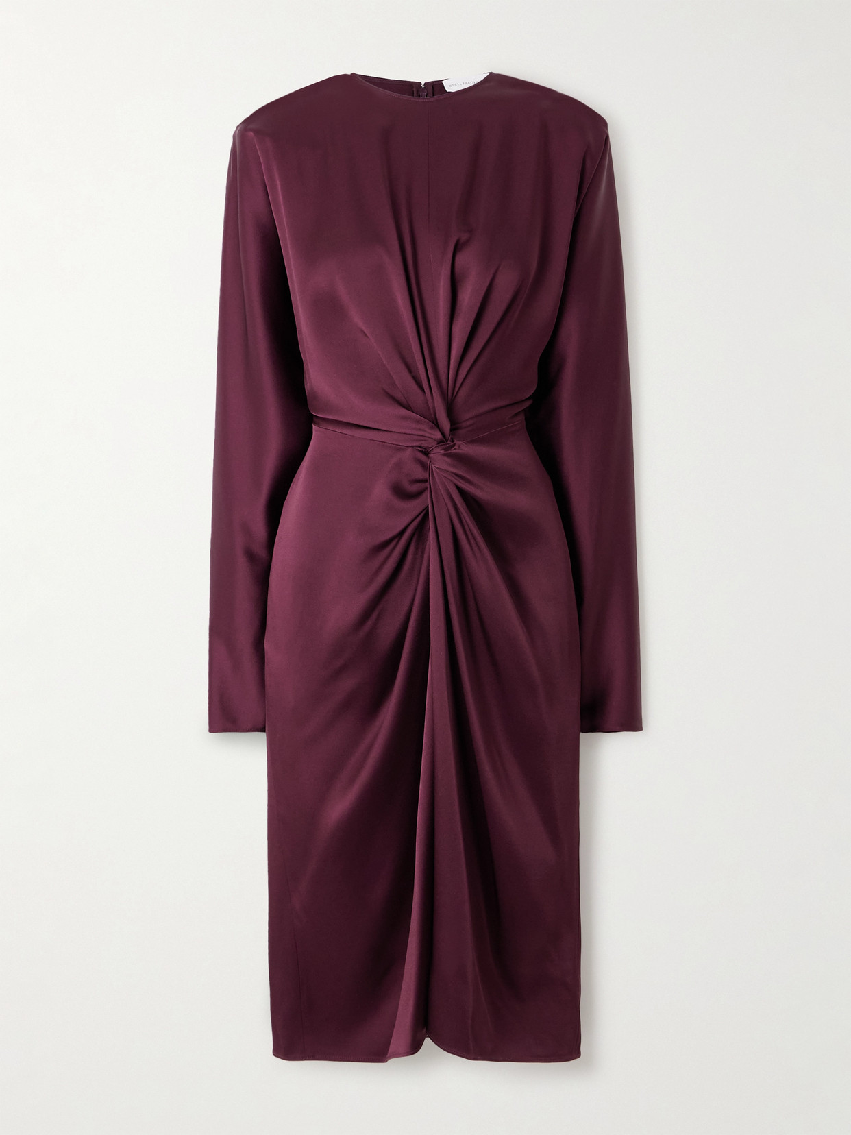 Stella Mccartney Twist-front Satin Midi Dress