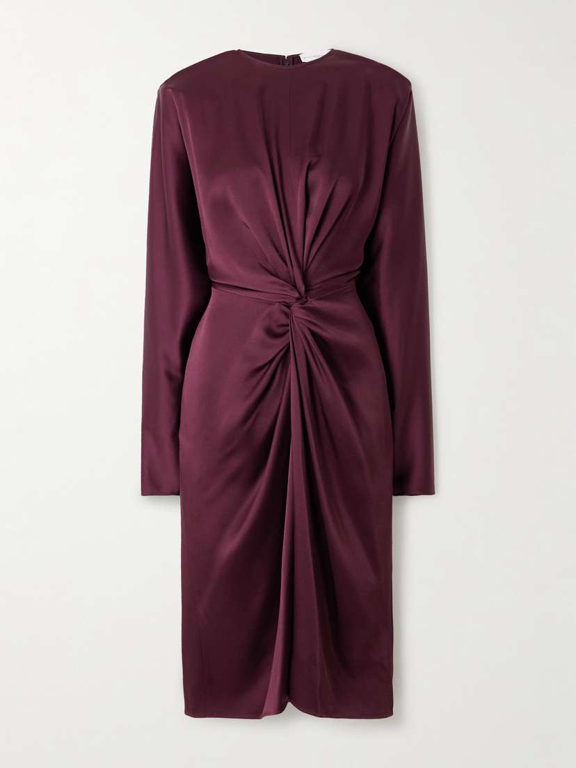 Stella McCartney Twist-front Satin Midi Dress