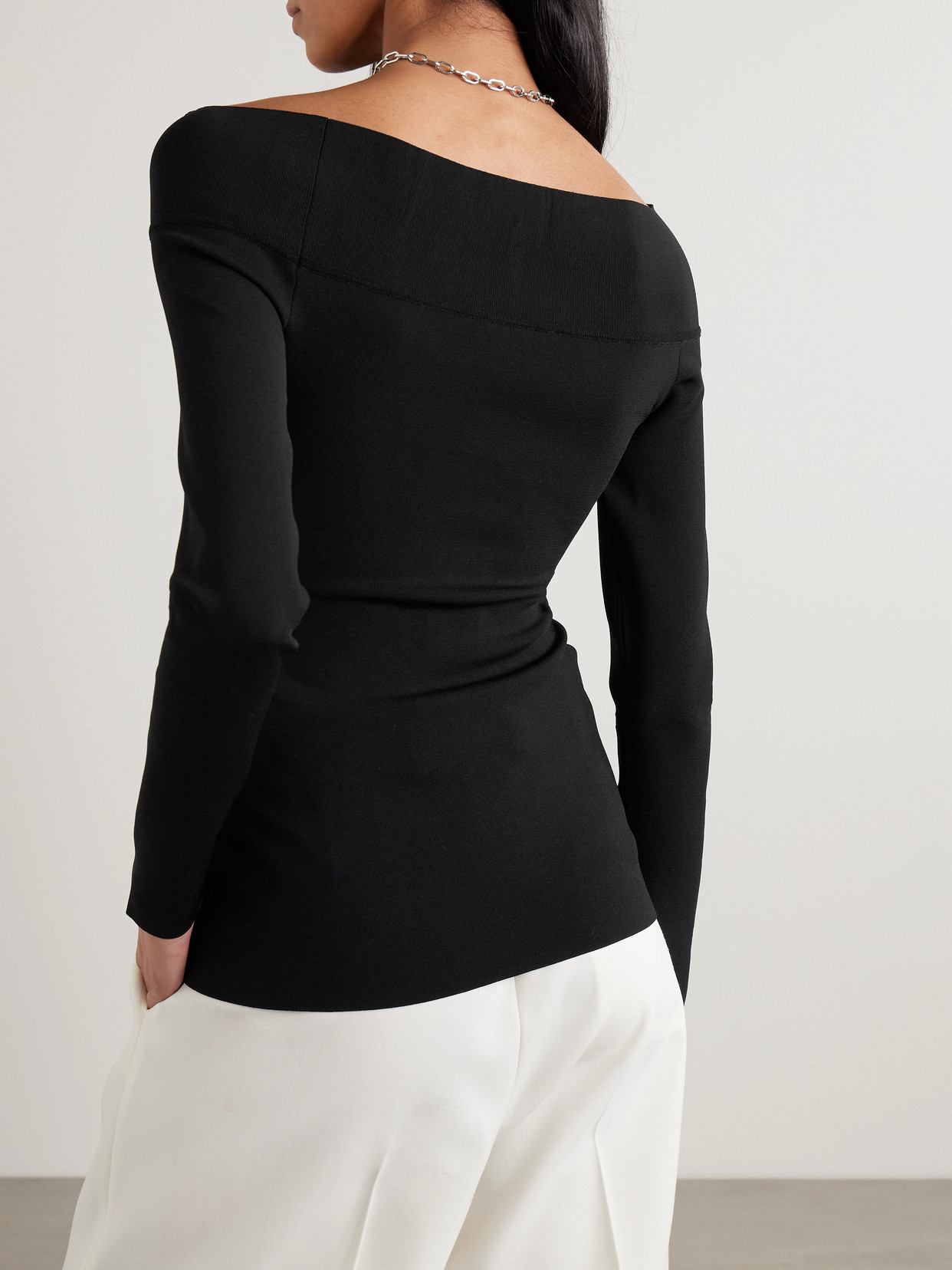 Off-The-Shoulder Paneled Jersey Top