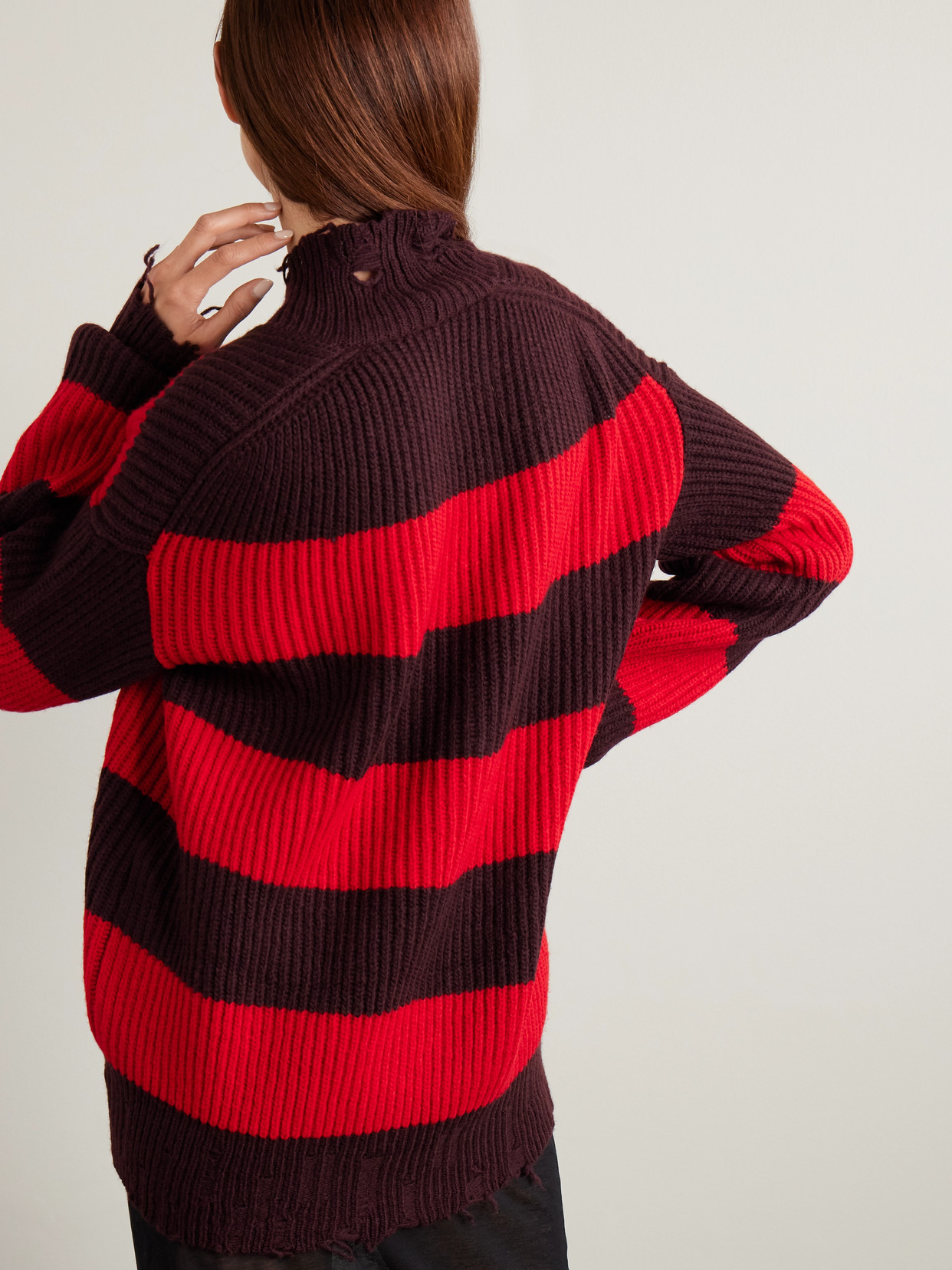 Oversized Striped Wool-Blend Sweater