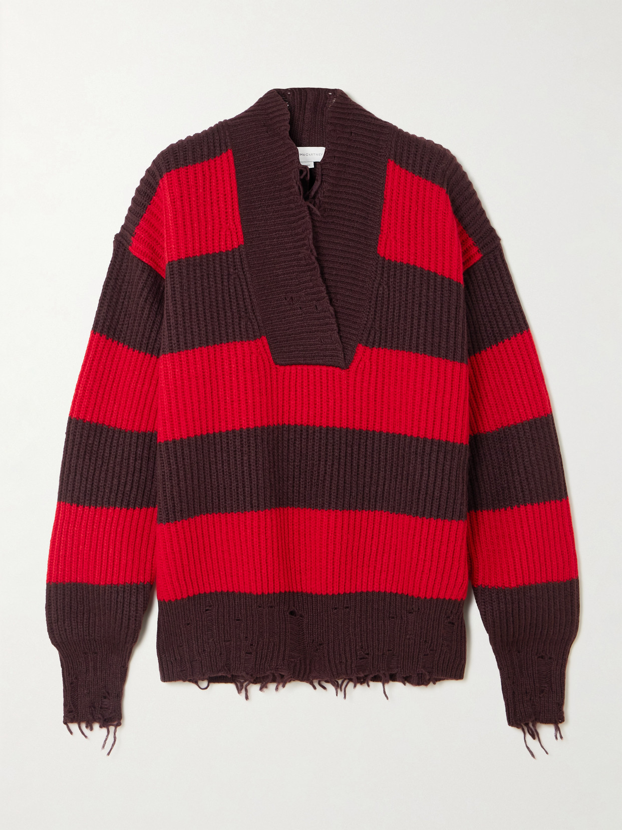 Stella Mccartney Oversized Striped Wool-blend Sweater