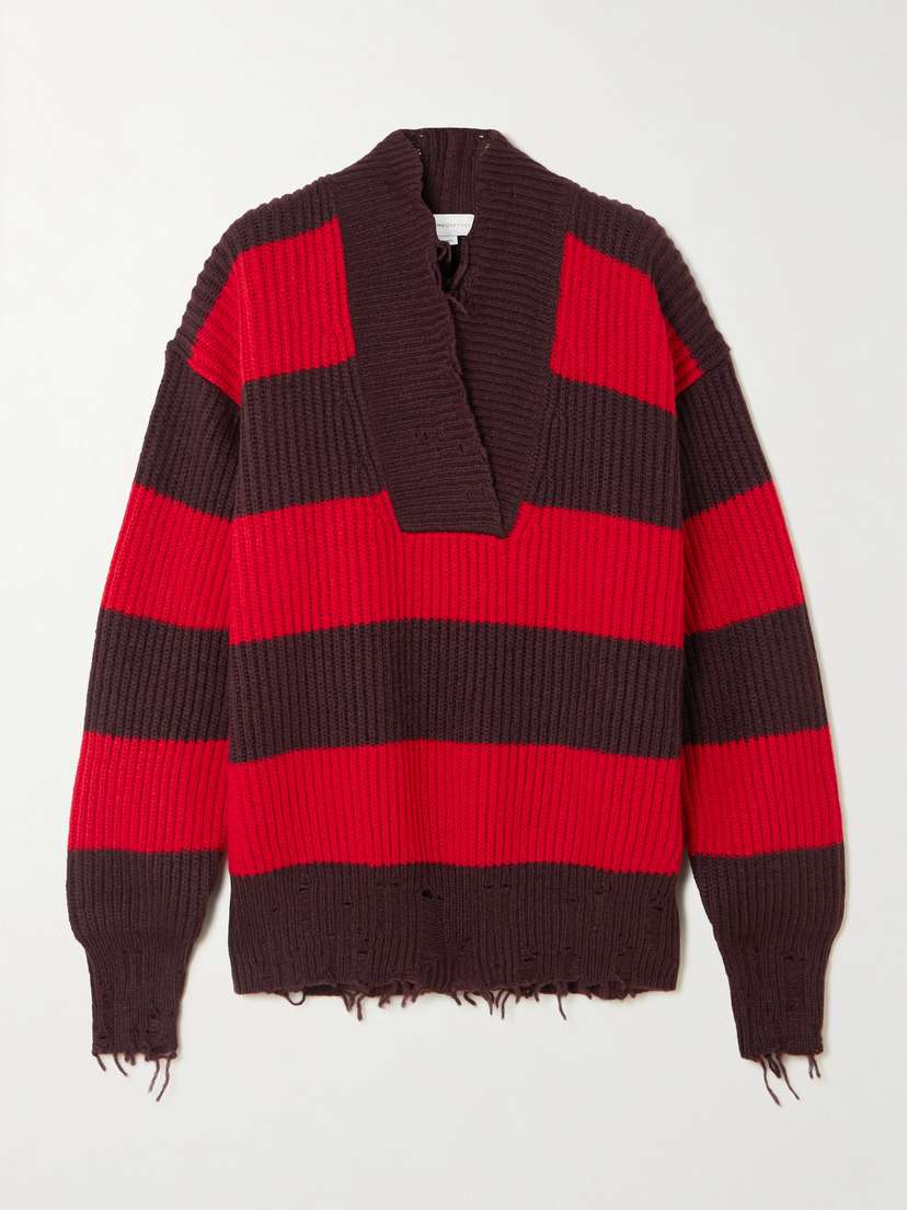 Stella McCartney Oversized Striped Wool-blend Sweater