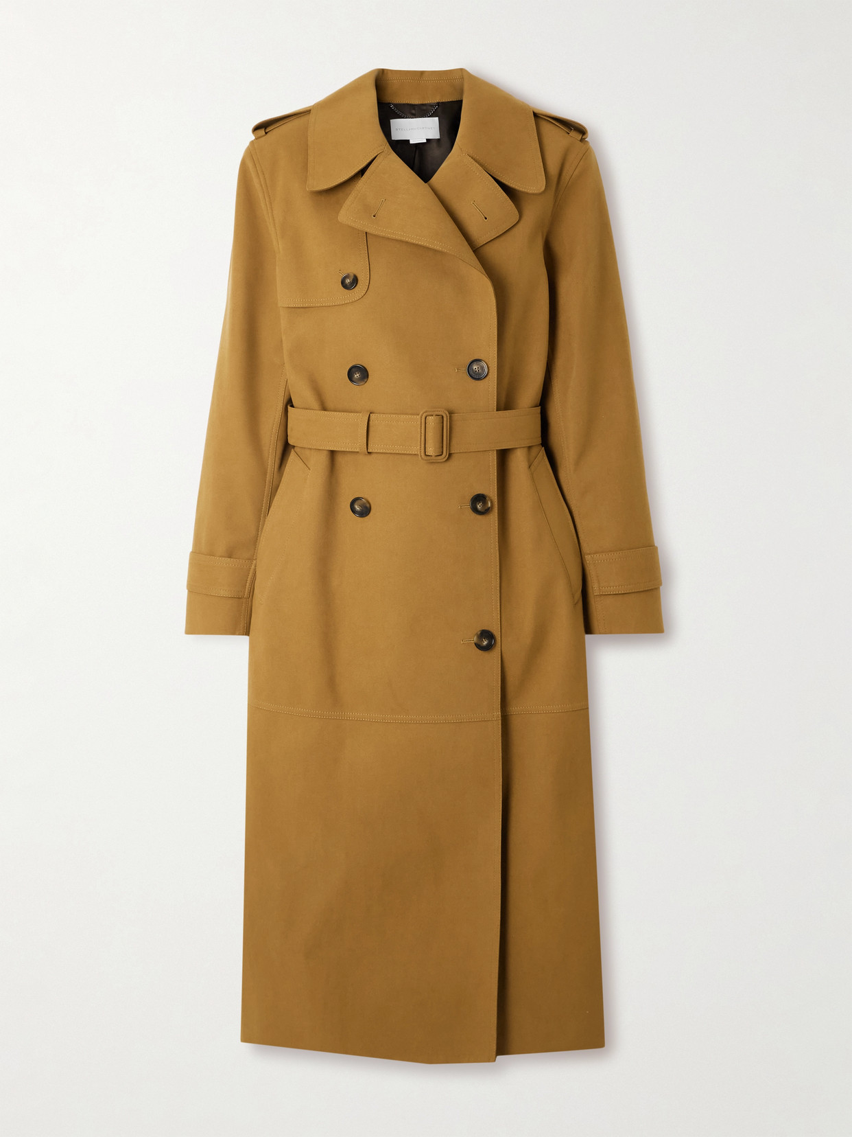 Stella Mccartney Oversized Double-breasted Belted Brushed Trench Coat
