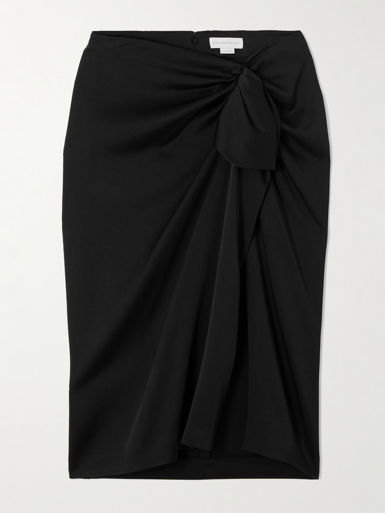 Stella Mccartney Wrap-effect Draped Satin Midi Skirt