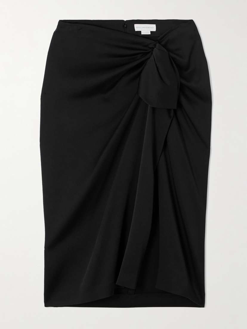 Stella McCartney Wrap-effect Draped Satin Midi Skirt