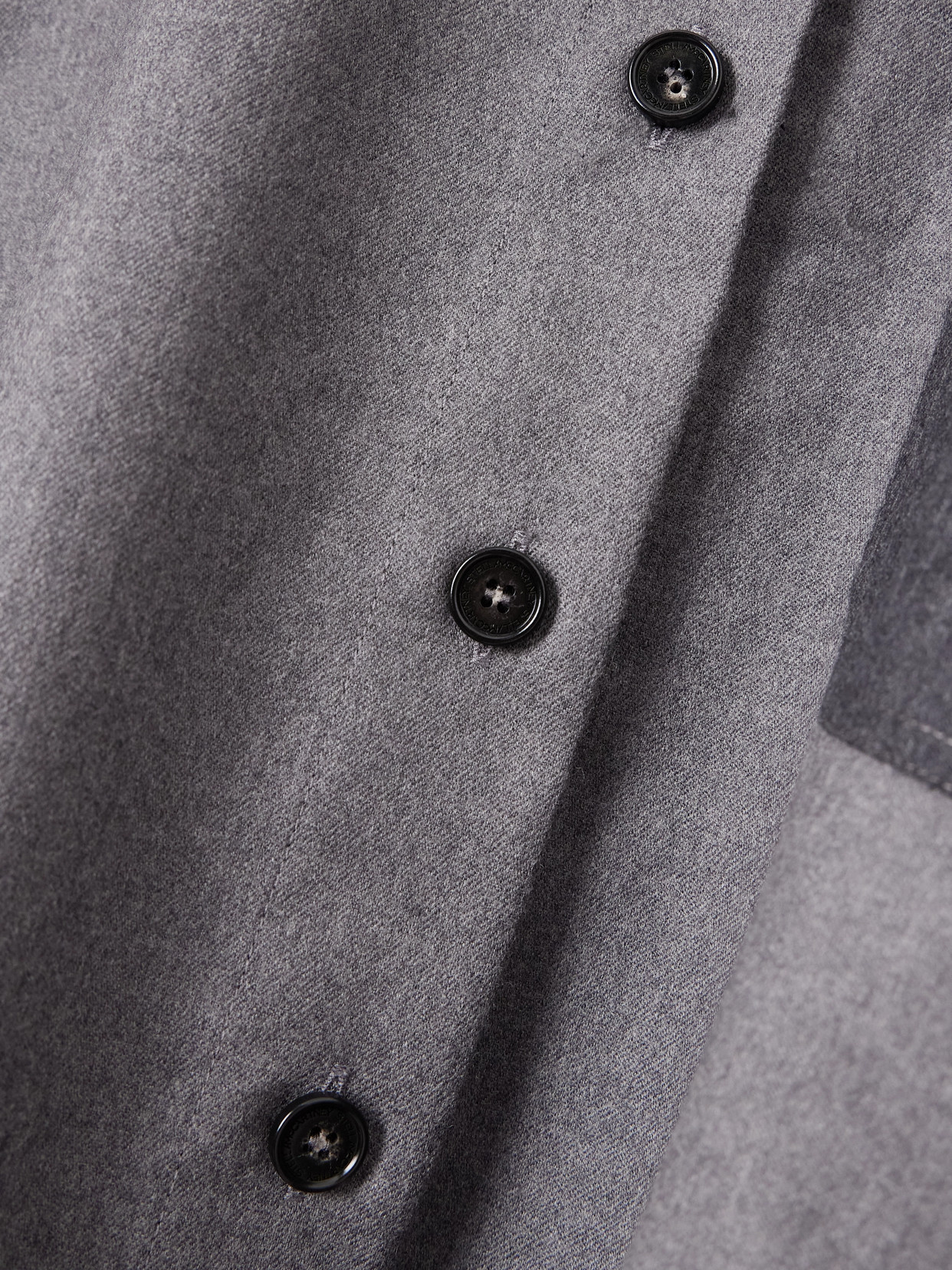 Stella Mccartney Flannel Wool Shirt With Color Block Design In Gray