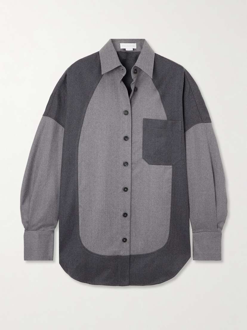 Stella McCartney Oversized Paneled Wool-twill Shirt