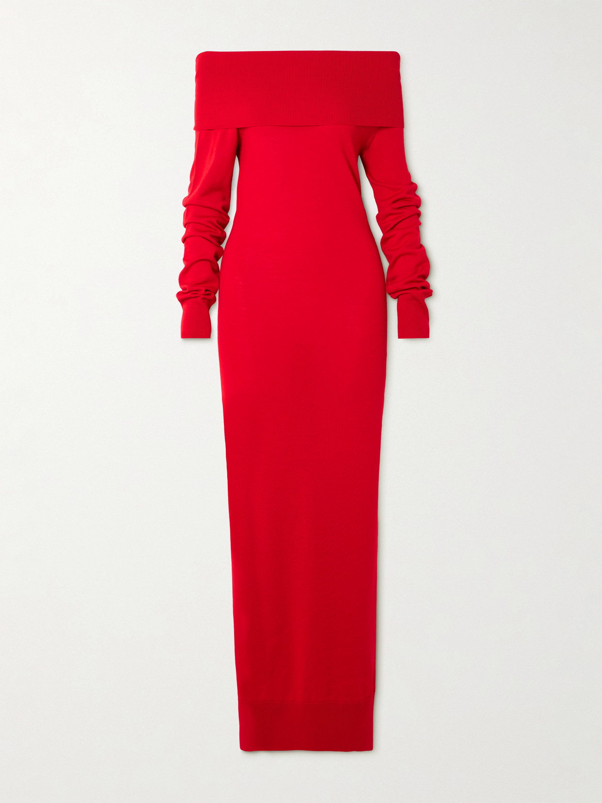 Stella Mccartney Off-the-shoulder Wool Maxi Dress