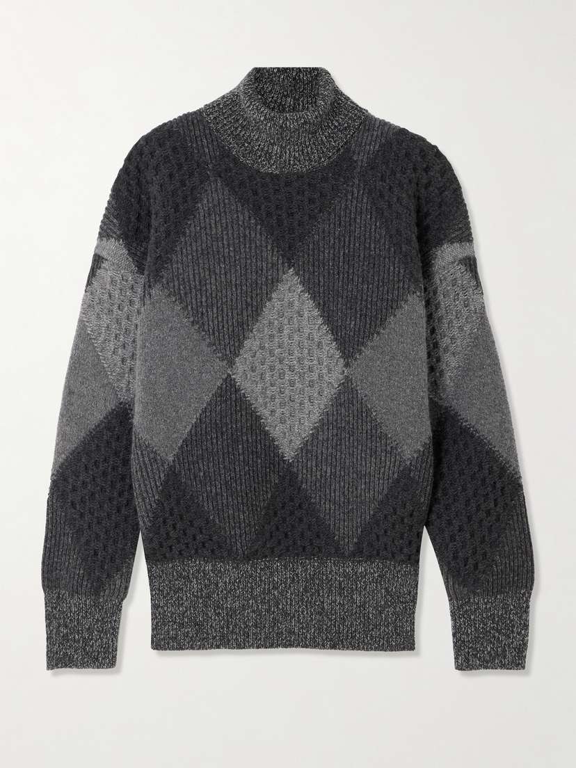 Stella McCartney Argyle Wool Turtleneck Sweater