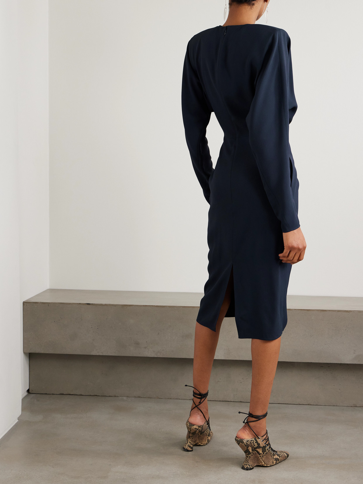 Stella Mccartney Twist-front Crepe Midi Dress
