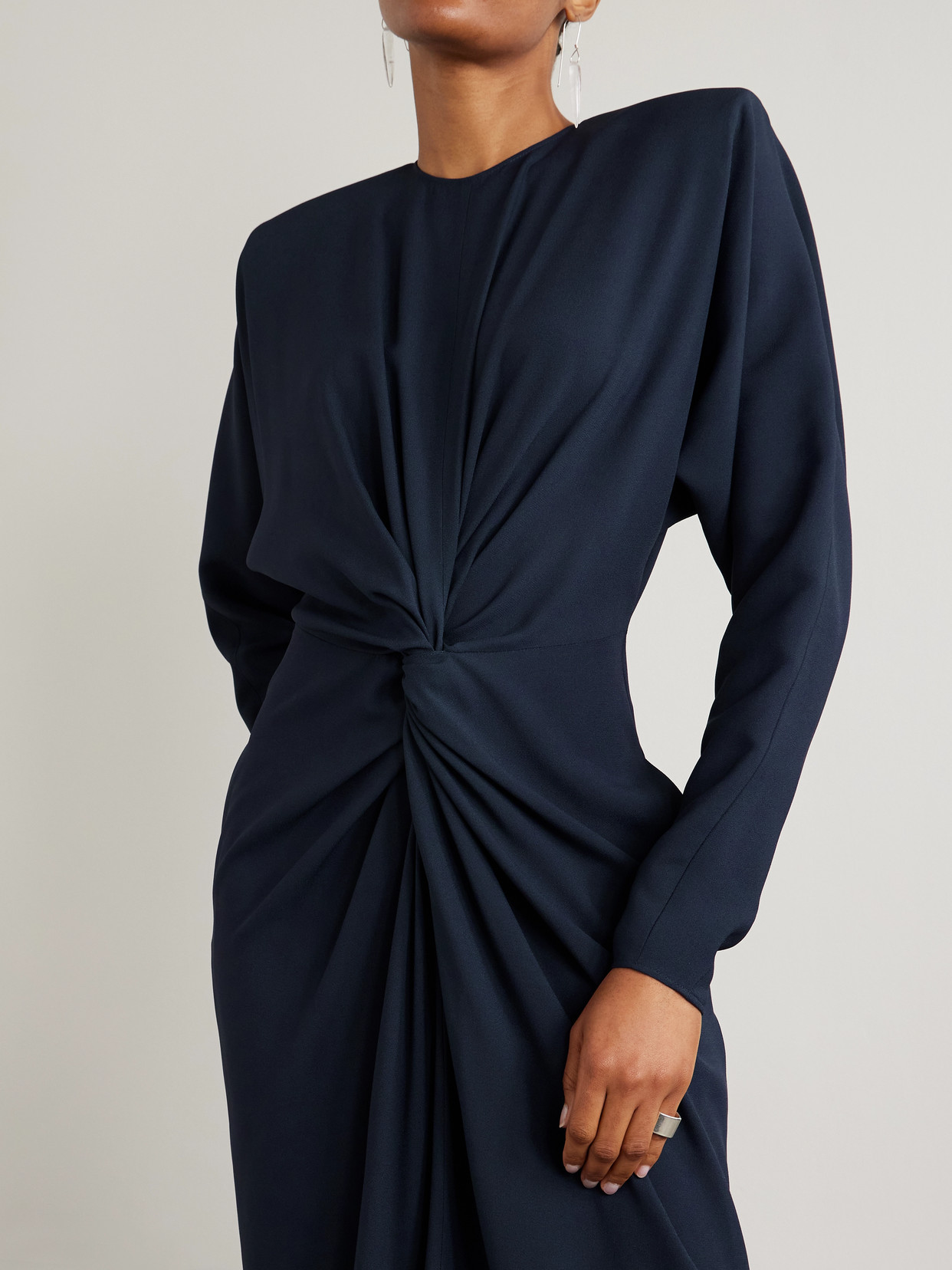 Stella Mccartney Twist-front Crepe Midi Dress