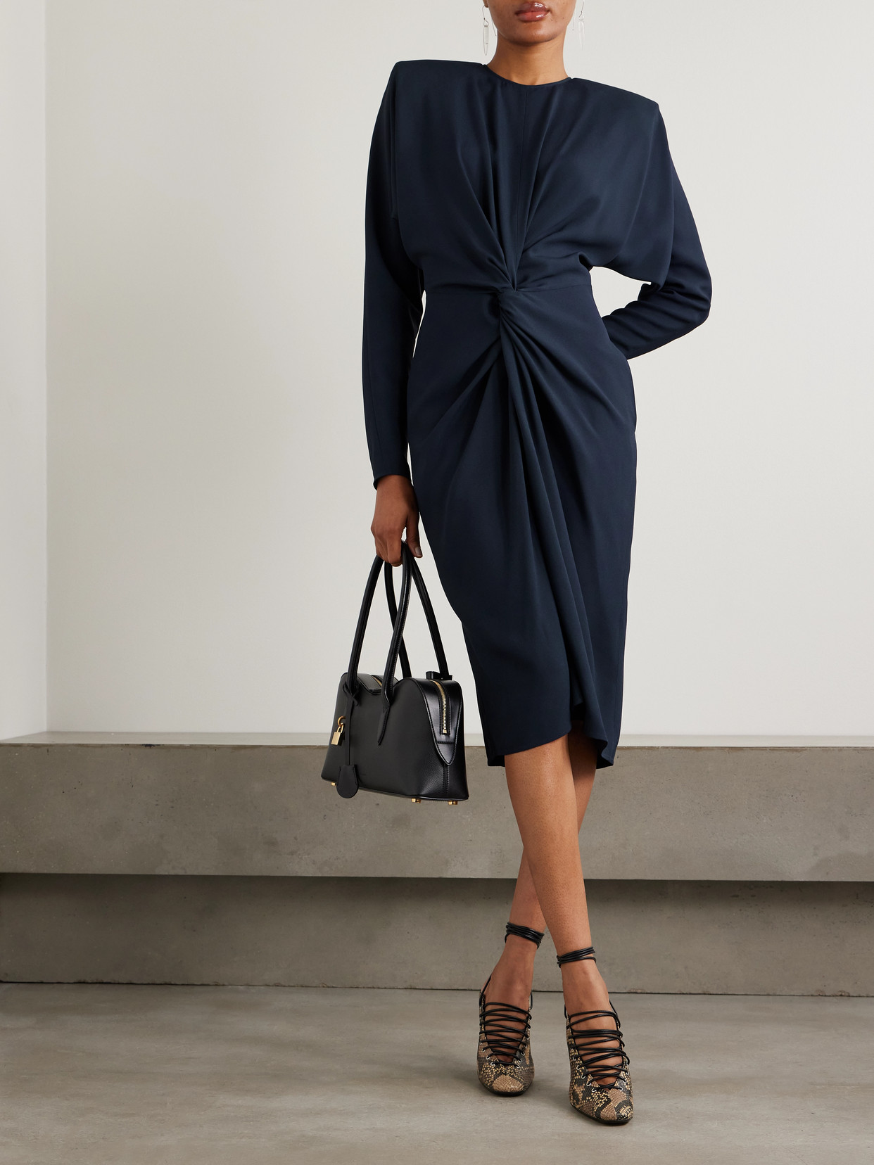 Stella Mccartney Twist-front Crepe Midi Dress