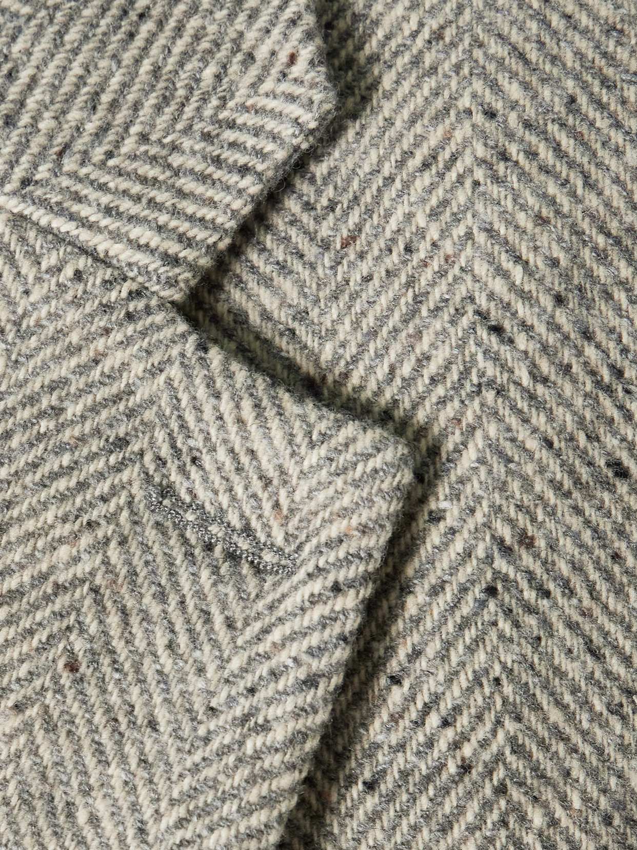 Stella Mccartney Womens Grey Melange Cream Herringbone Single-breasted Wool And Silk Blazer In Gray