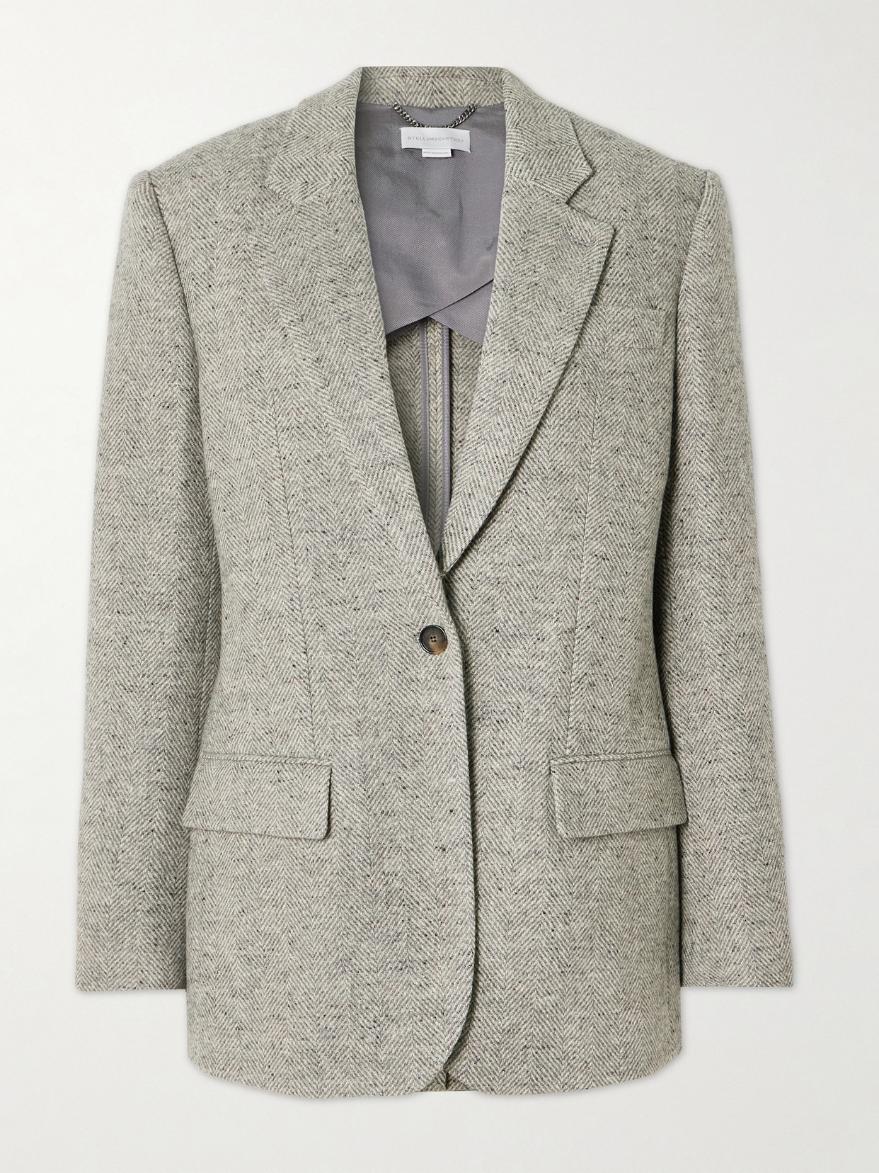 Stella Mccartney Wool And Silk-blend Herringbone Blazer