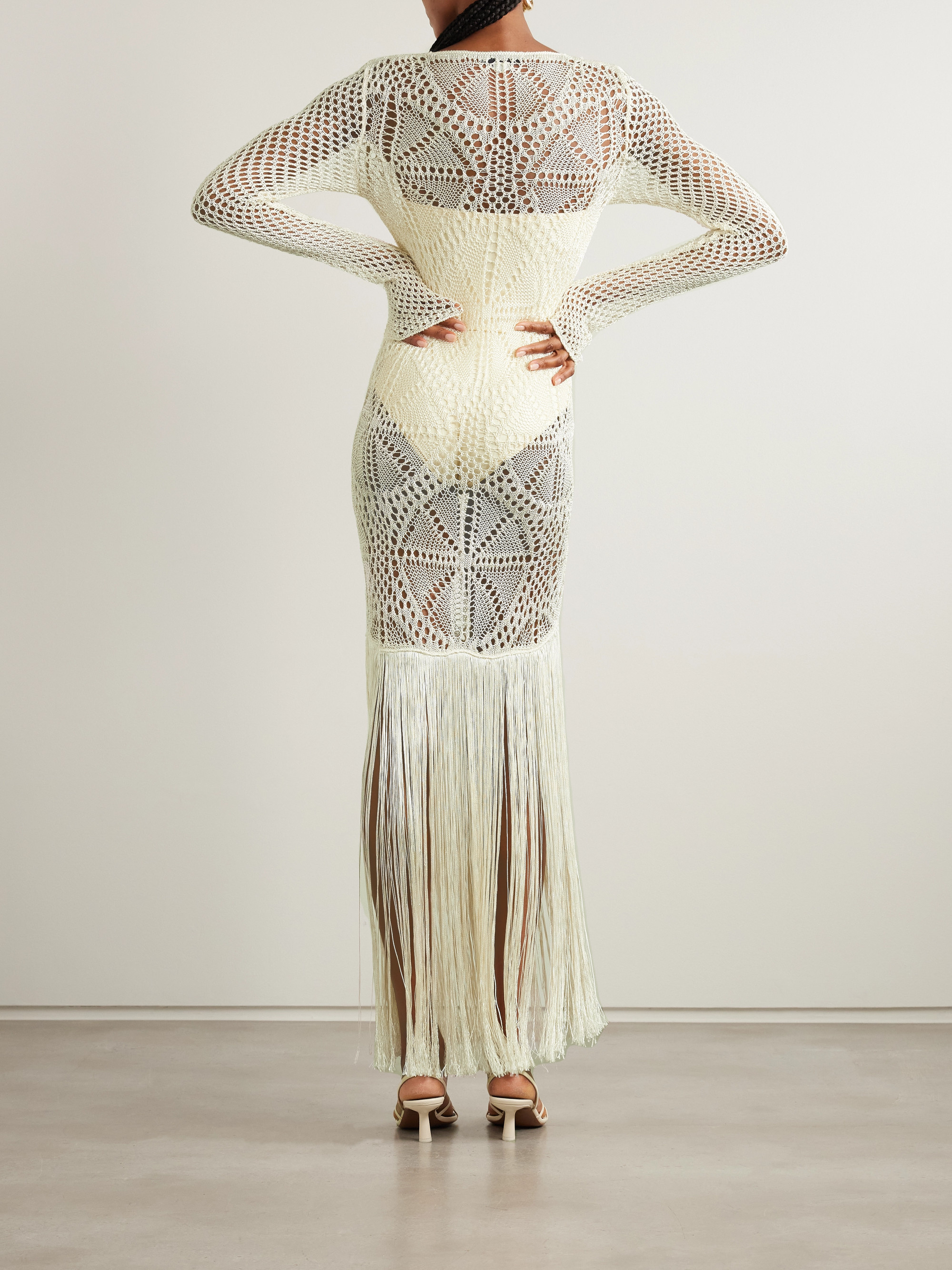 Stella McCartney Fringed crocheted maxi dress thumbnail