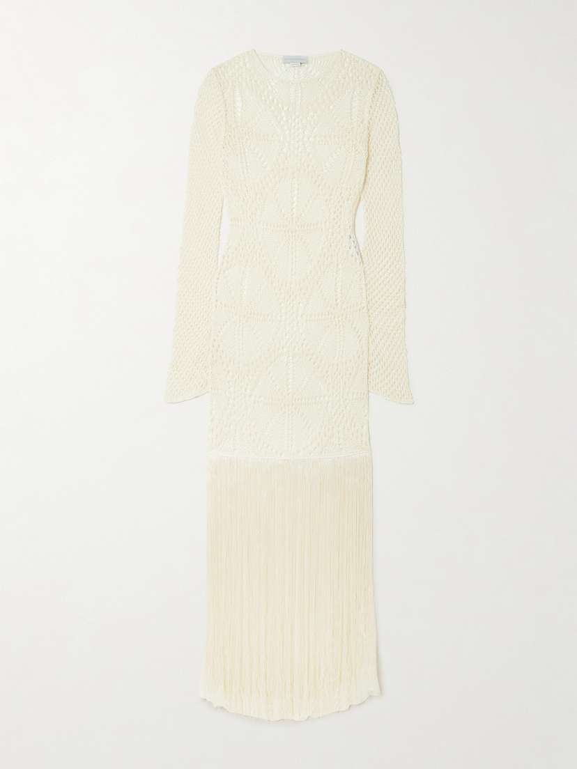 Stella McCartney Fringed Crocheted Maxi Dress