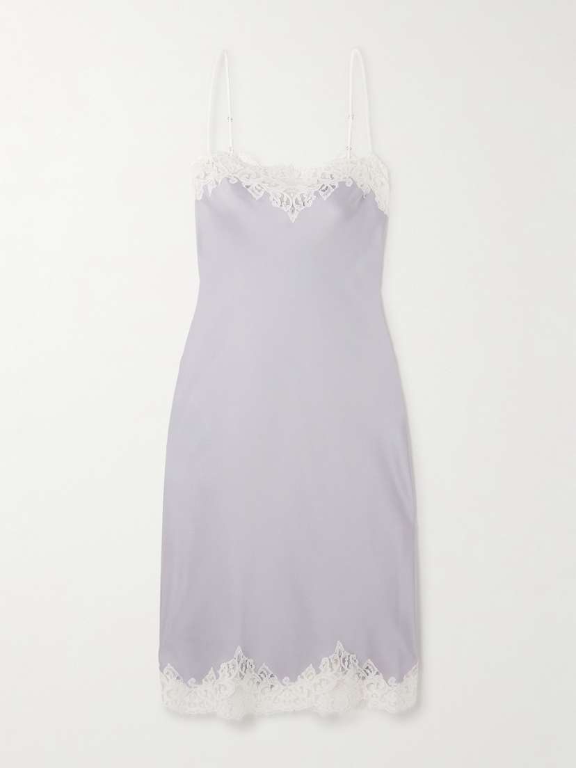 Stella McCartney Lace-trimmed Satin-crepe Dress