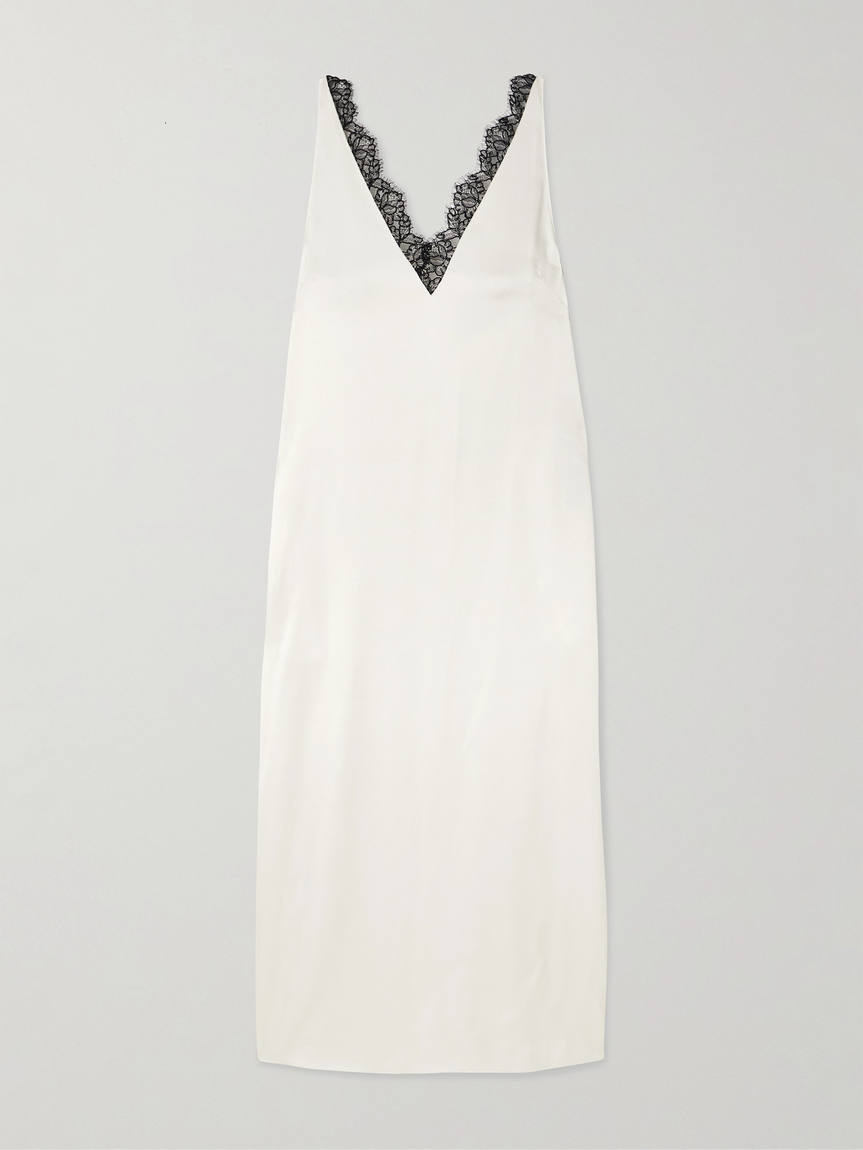 Stella Mccartney Lace-trimmed Satin Midi Dress