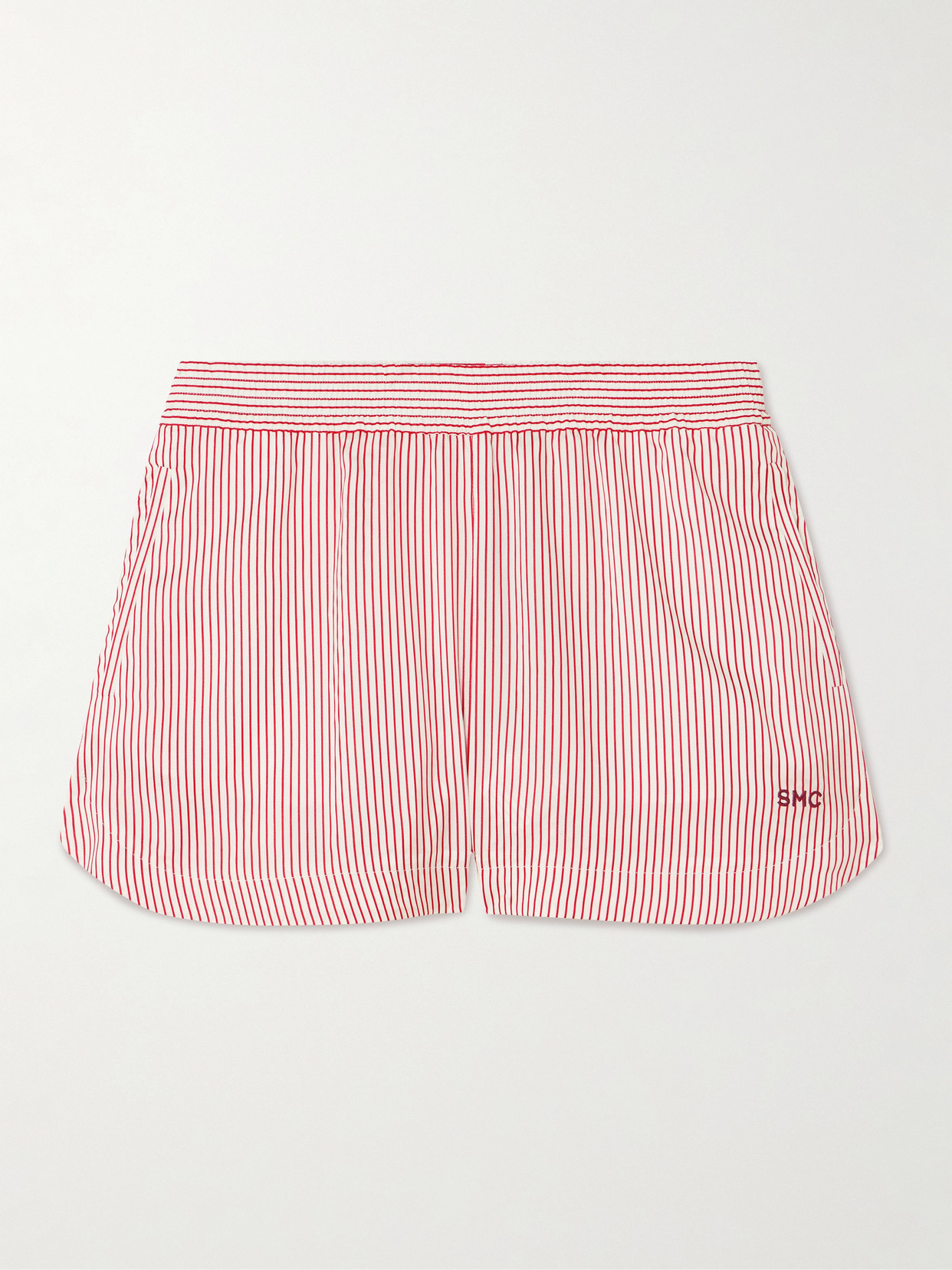 Stella Mccartney Embroidered Striped Organic Silk Shorts
