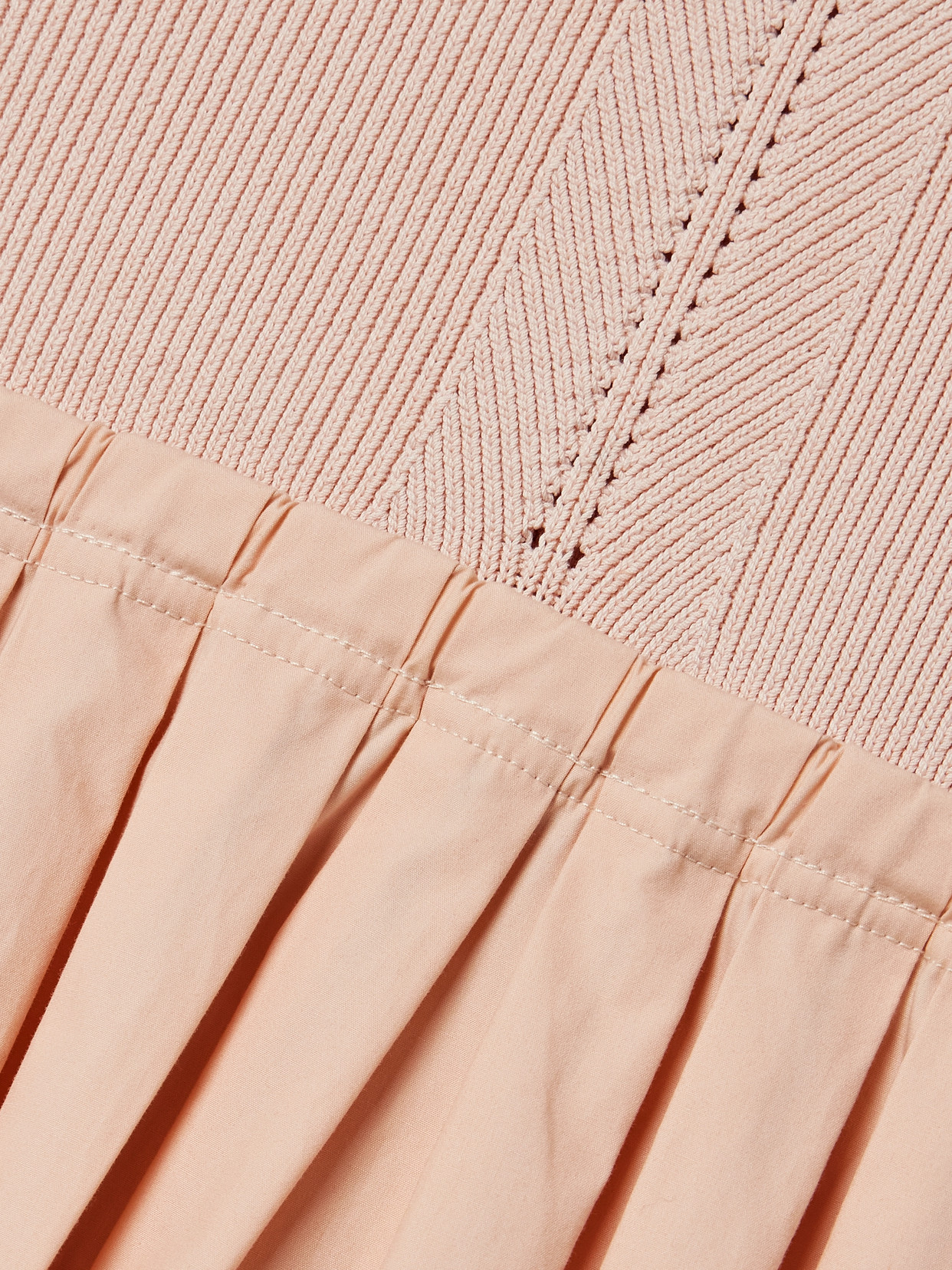 Shop Proenza Schouler White Label Gene Pointelle-knit Silk And Cotton-blend And Pleated Cotton-poplin Midi Dress