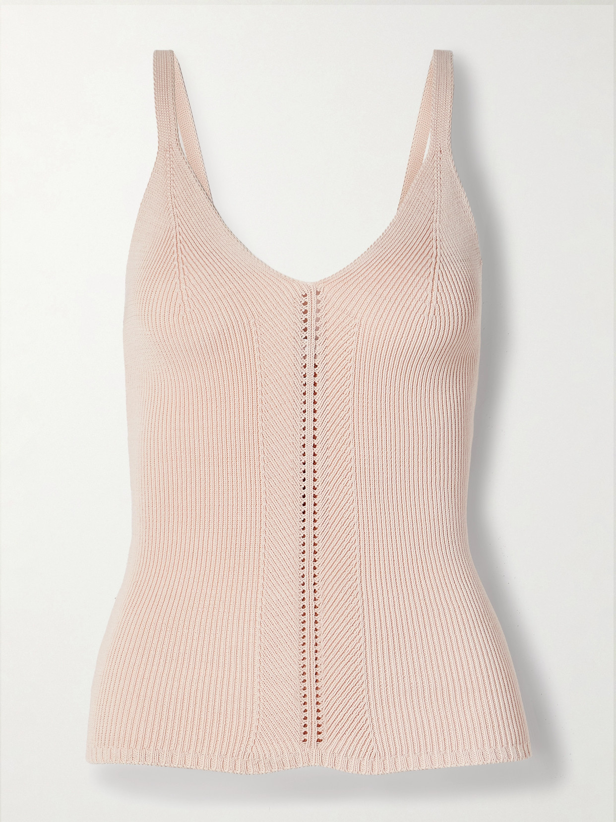 Proenza Schouler White Label Gene Pointelle-knit Silk And Cotton-blend Tank In Pink
