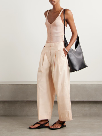 Proenza Schouler White Label Gene pointelle-knit silk and cotton-blend tank