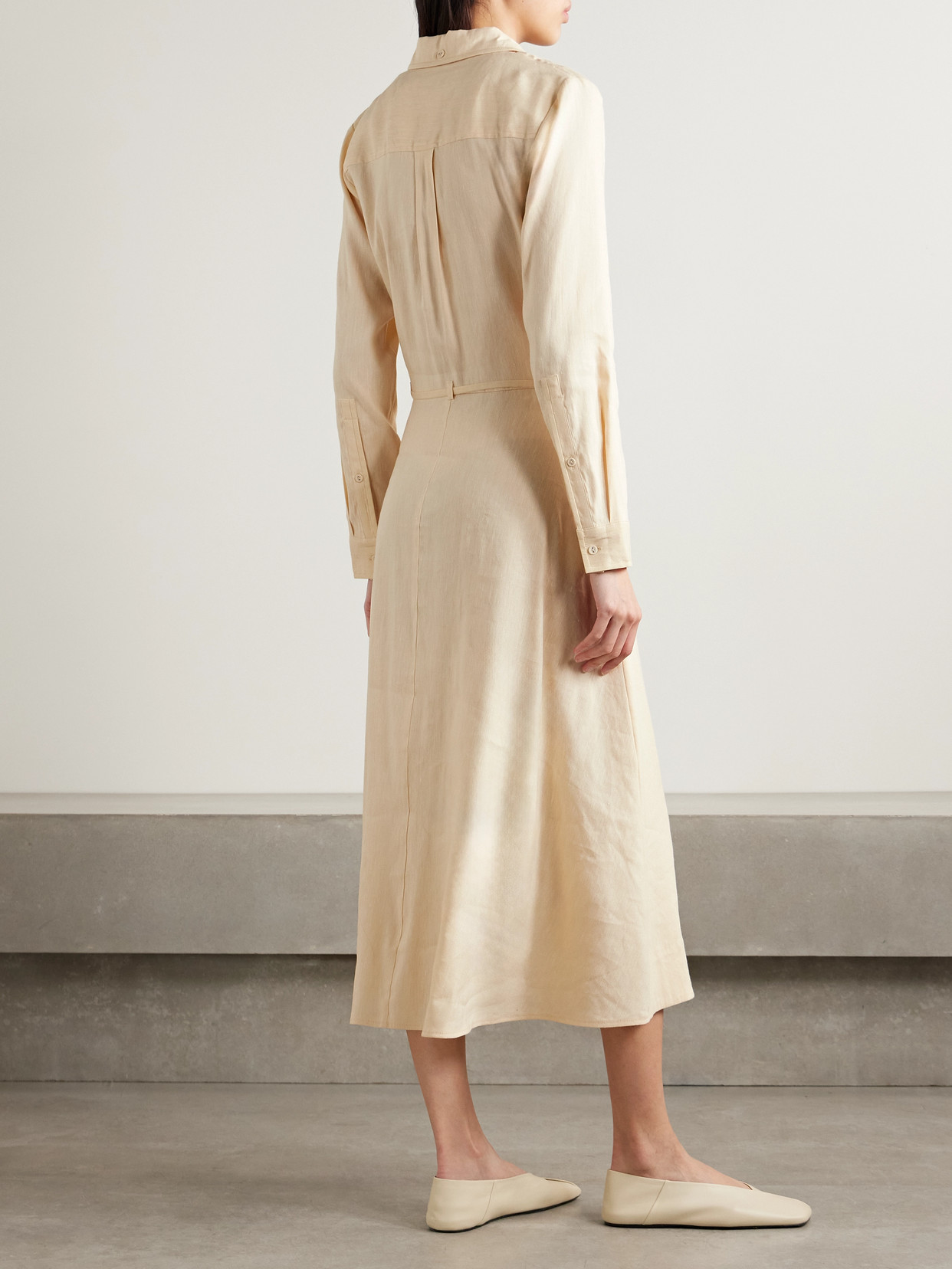 PROENZA SCHOULER WHITE LABEL LATO LINEN-BLEND MIDI WRAP DRESS